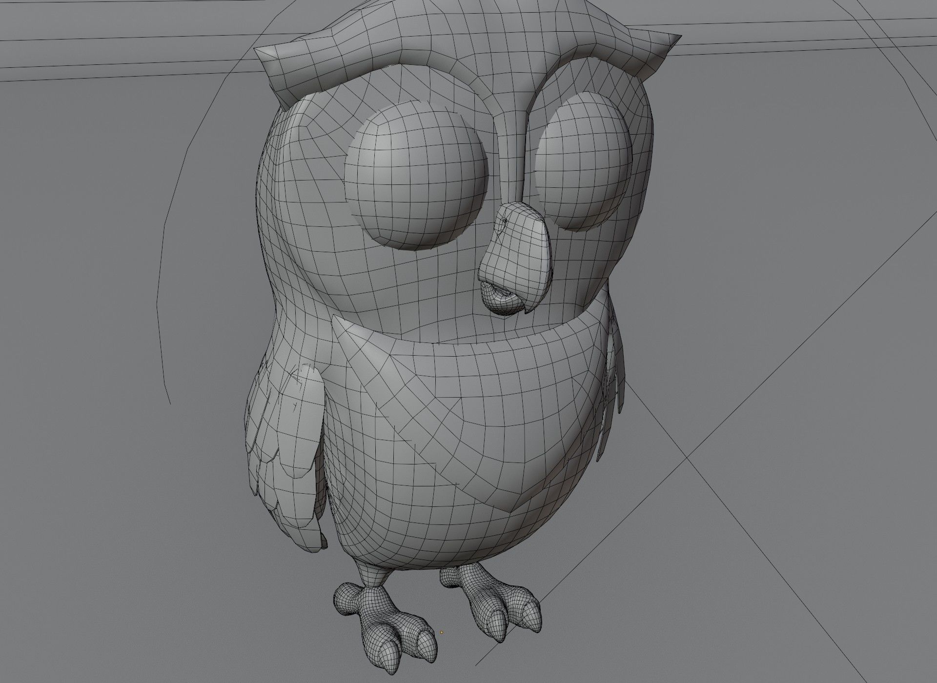 Cartoon Snowy Owl 3D Model Low-poly 3D model_20