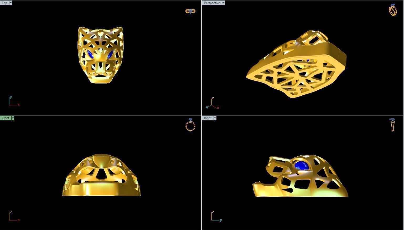 TIGER WIRED PENDENT 3D print model_1