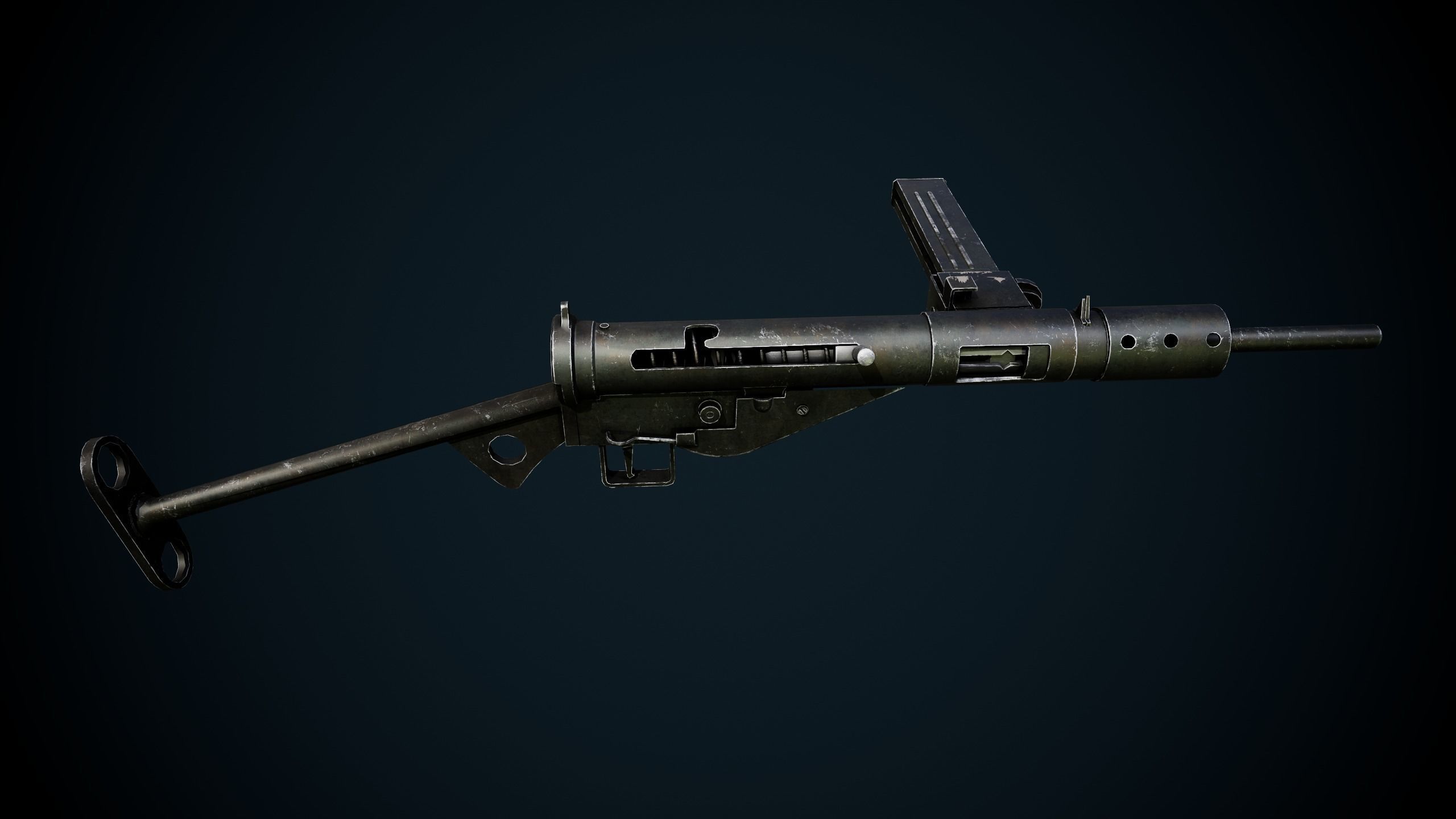 British WW2 Weapons pack - Lee Enfield - STEN - BREN machine gun Low-poly 3D model_41