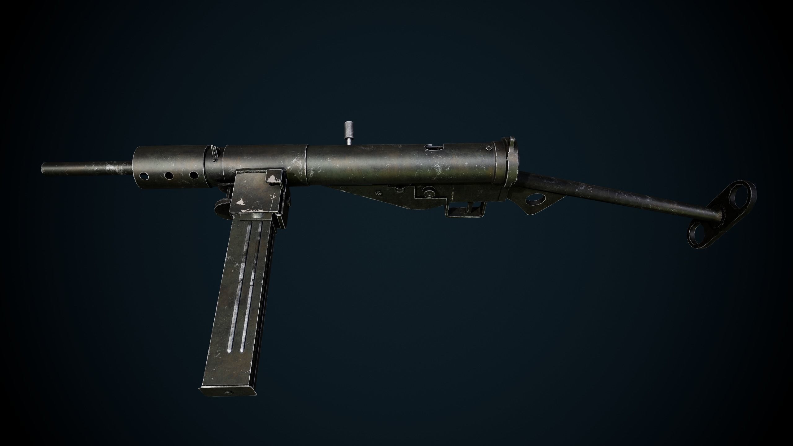 British WW2 Weapons pack - Lee Enfield - STEN - BREN machine gun Low-poly 3D model_42