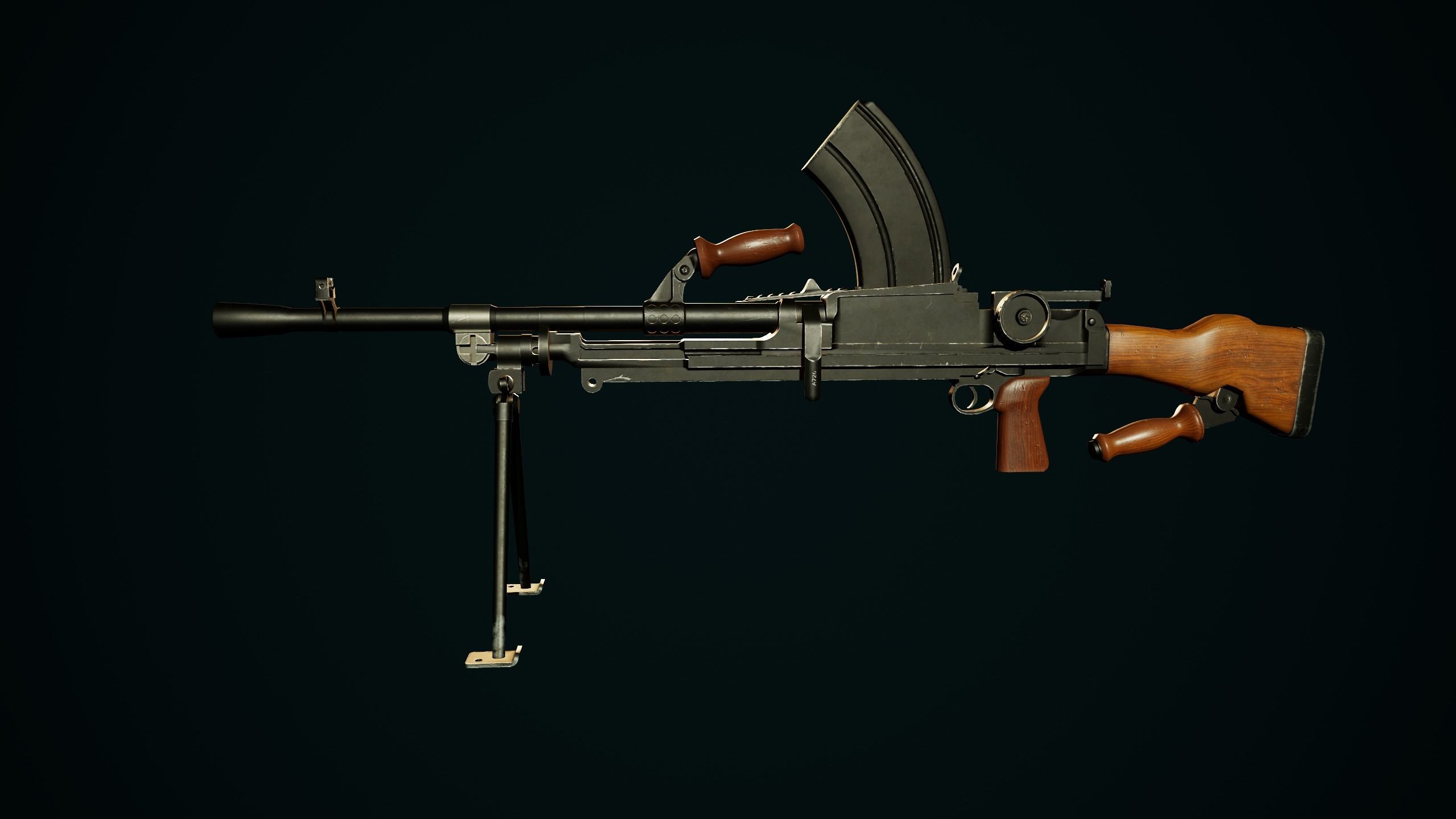 British WW2 Weapons pack - Lee Enfield - STEN - BREN machine gun Low-poly 3D model_24