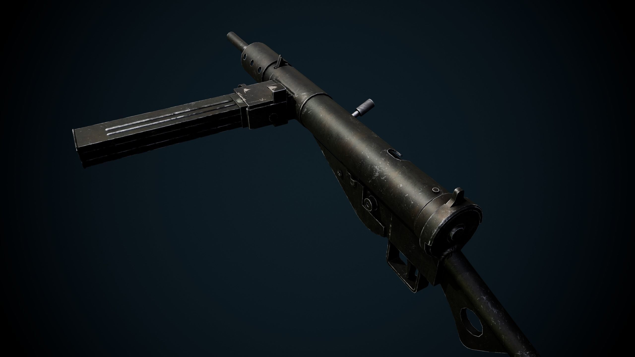 British WW2 Weapons pack - Lee Enfield - STEN - BREN machine gun Low-poly 3D model_33