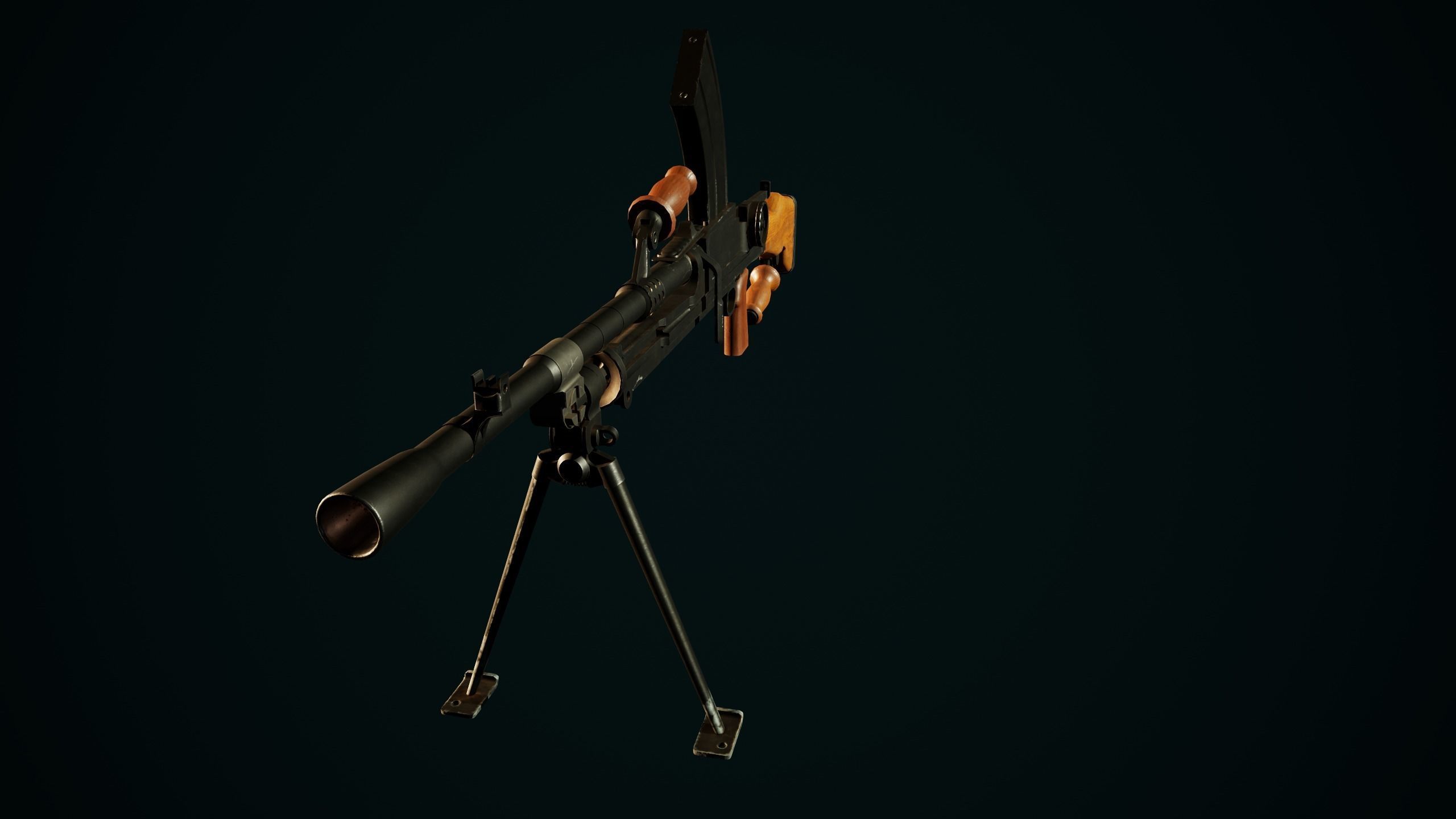 British WW2 Weapons pack - Lee Enfield - STEN - BREN machine gun Low-poly 3D model_19