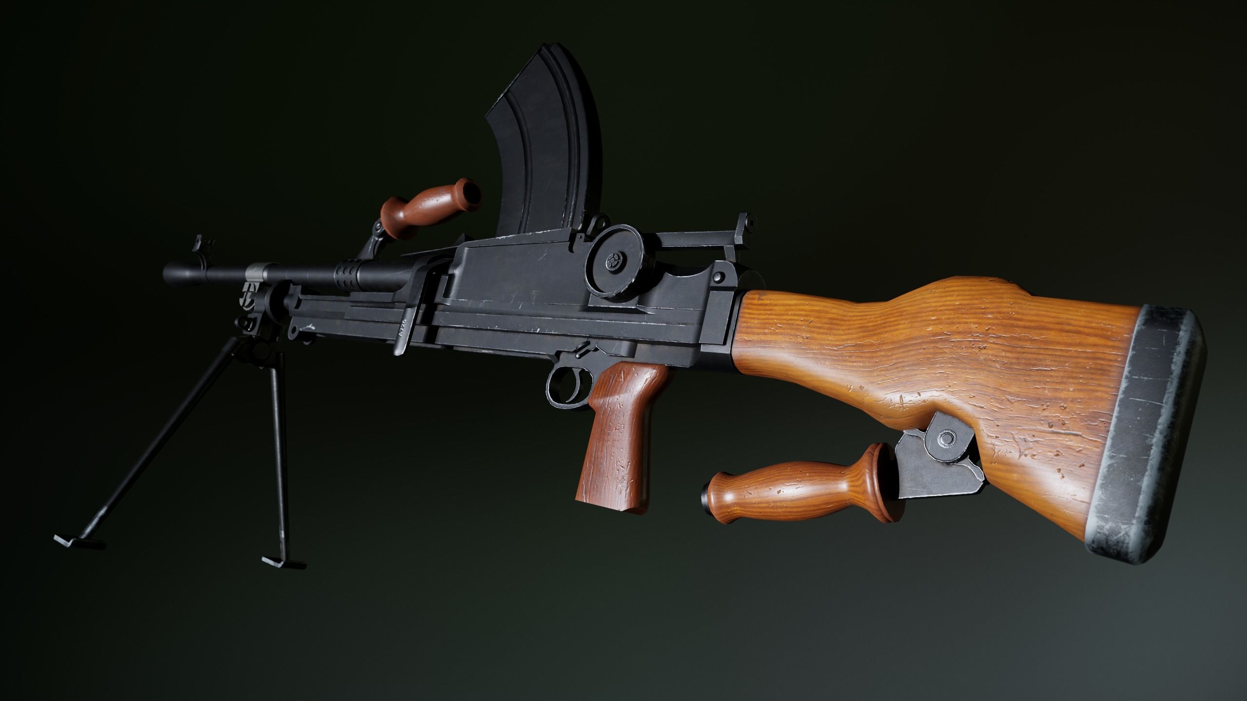 British WW2 Weapons pack - Lee Enfield - STEN - BREN machine gun Low-poly 3D model_29