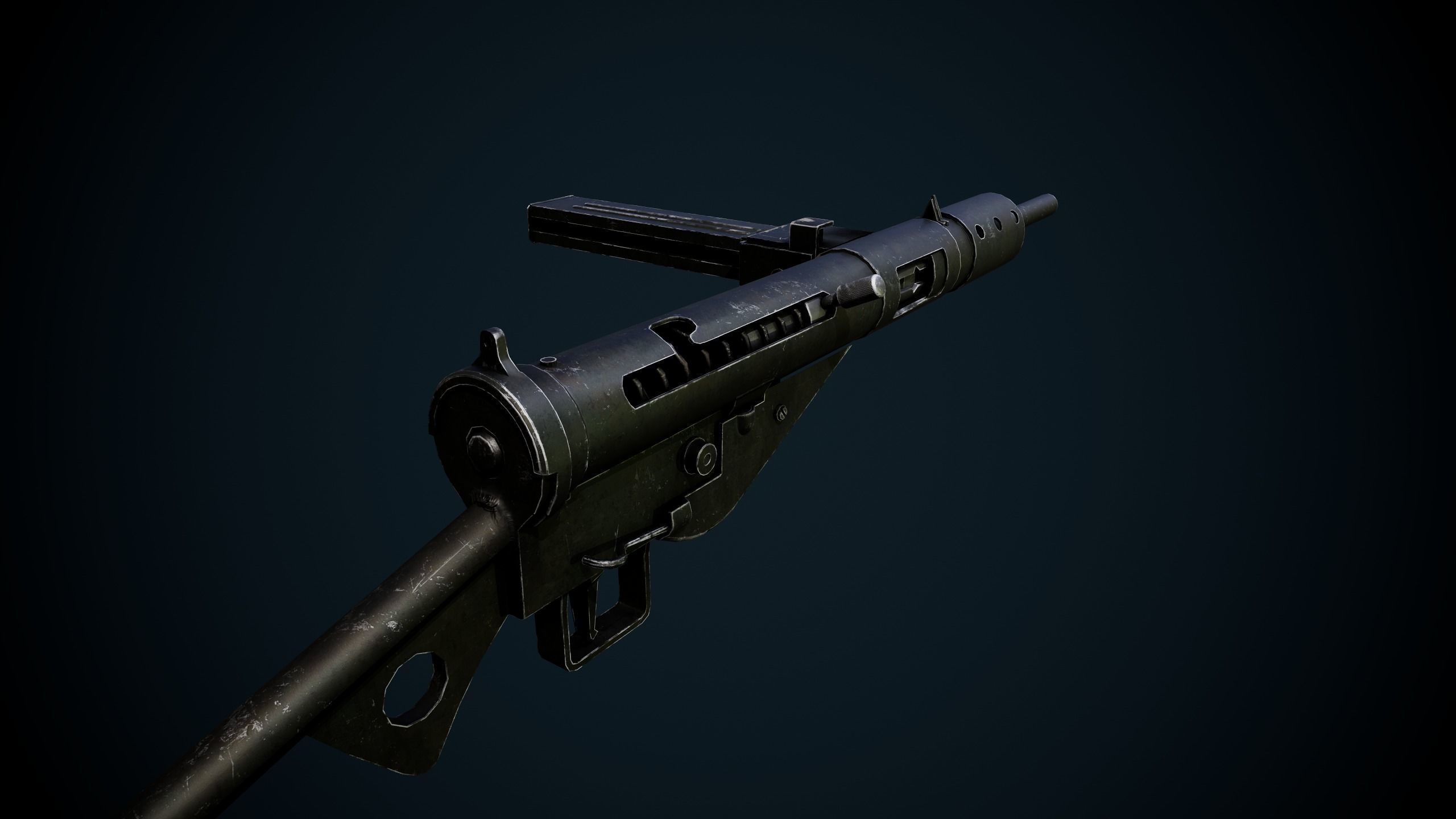 British WW2 Weapons pack - Lee Enfield - STEN - BREN machine gun Low-poly 3D model_35