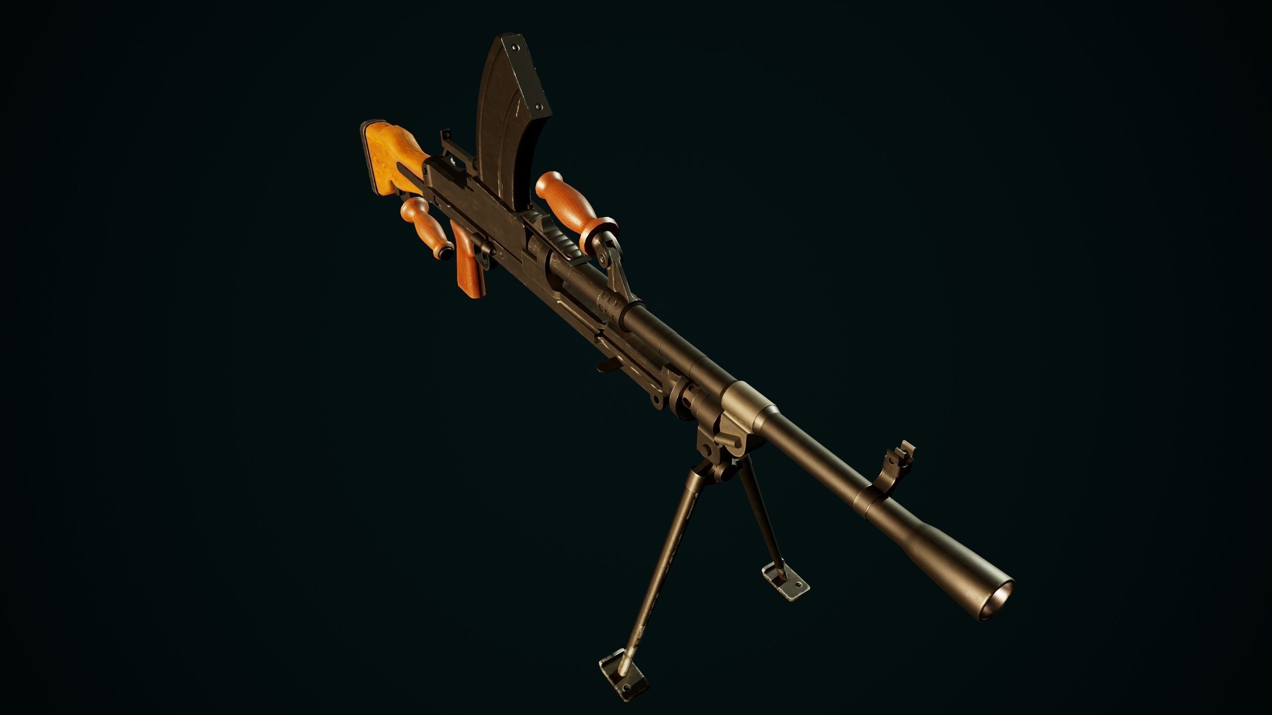 British WW2 Weapons pack - Lee Enfield - STEN - BREN machine gun Low-poly 3D model_22