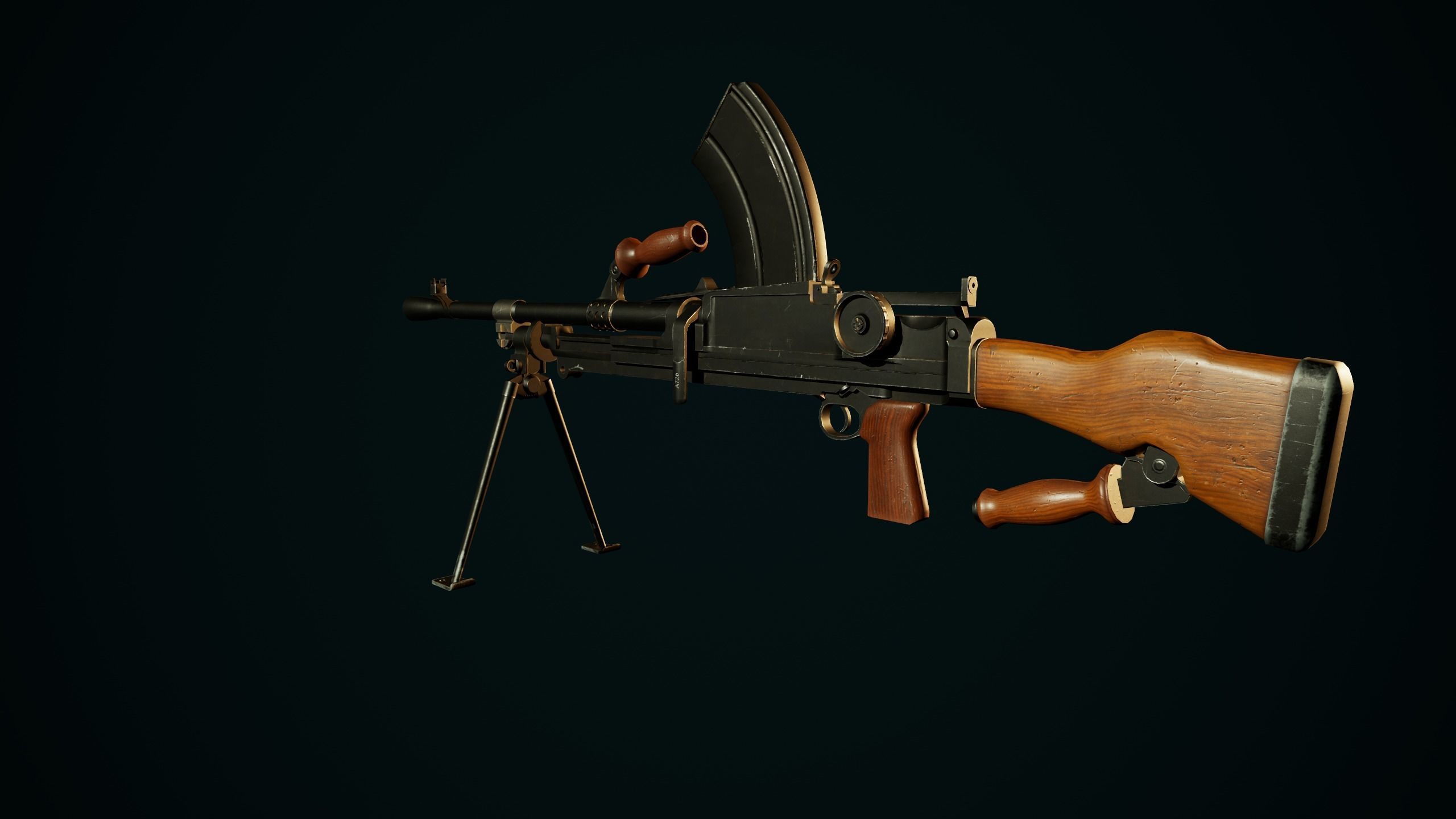 British WW2 Weapons pack - Lee Enfield - STEN - BREN machine gun Low-poly 3D model_26