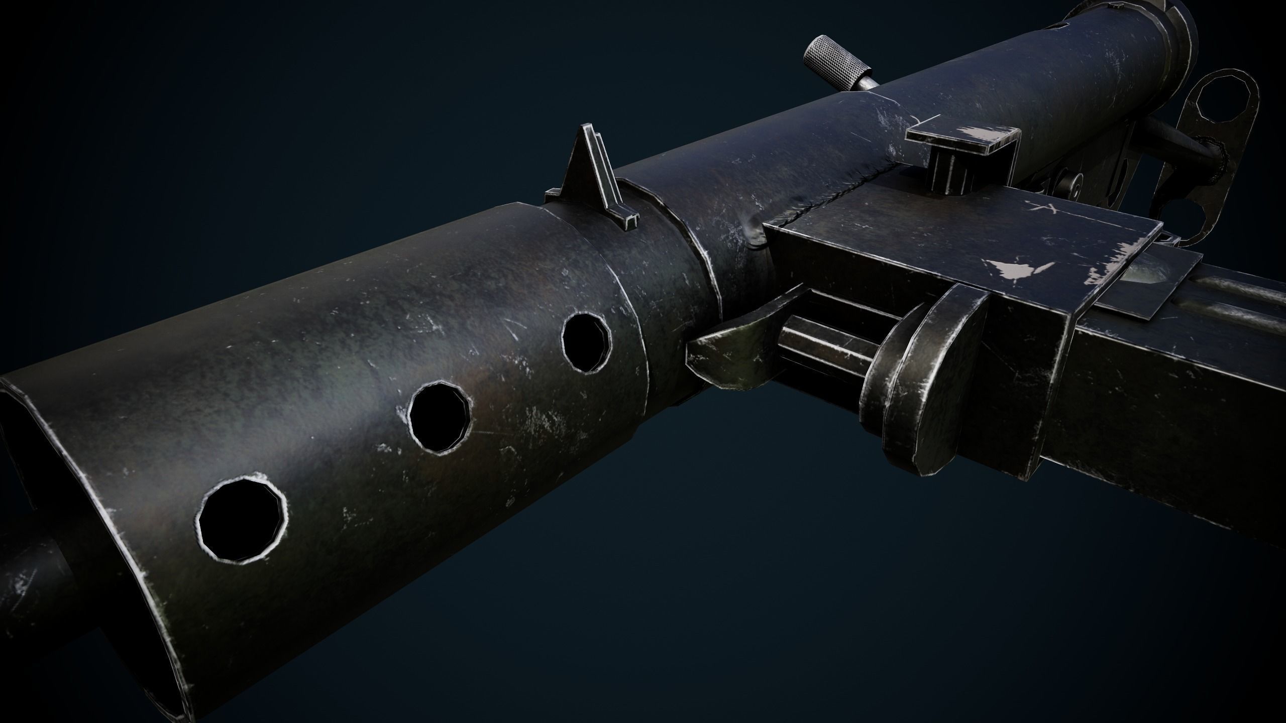 British WW2 Weapons pack - Lee Enfield - STEN - BREN machine gun Low-poly 3D model_40