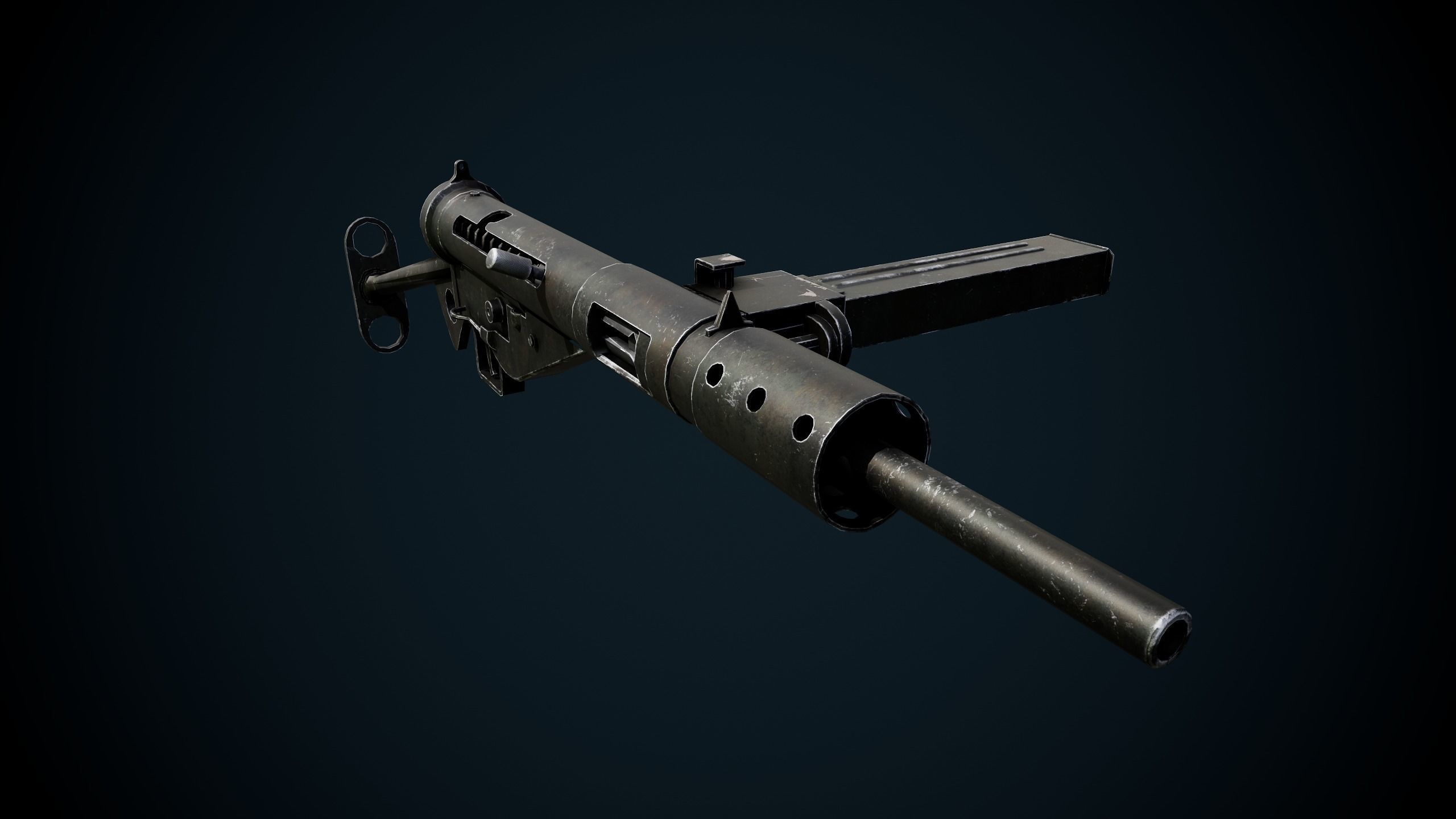 British WW2 Weapons pack - Lee Enfield - STEN - BREN machine gun Low-poly 3D model_36