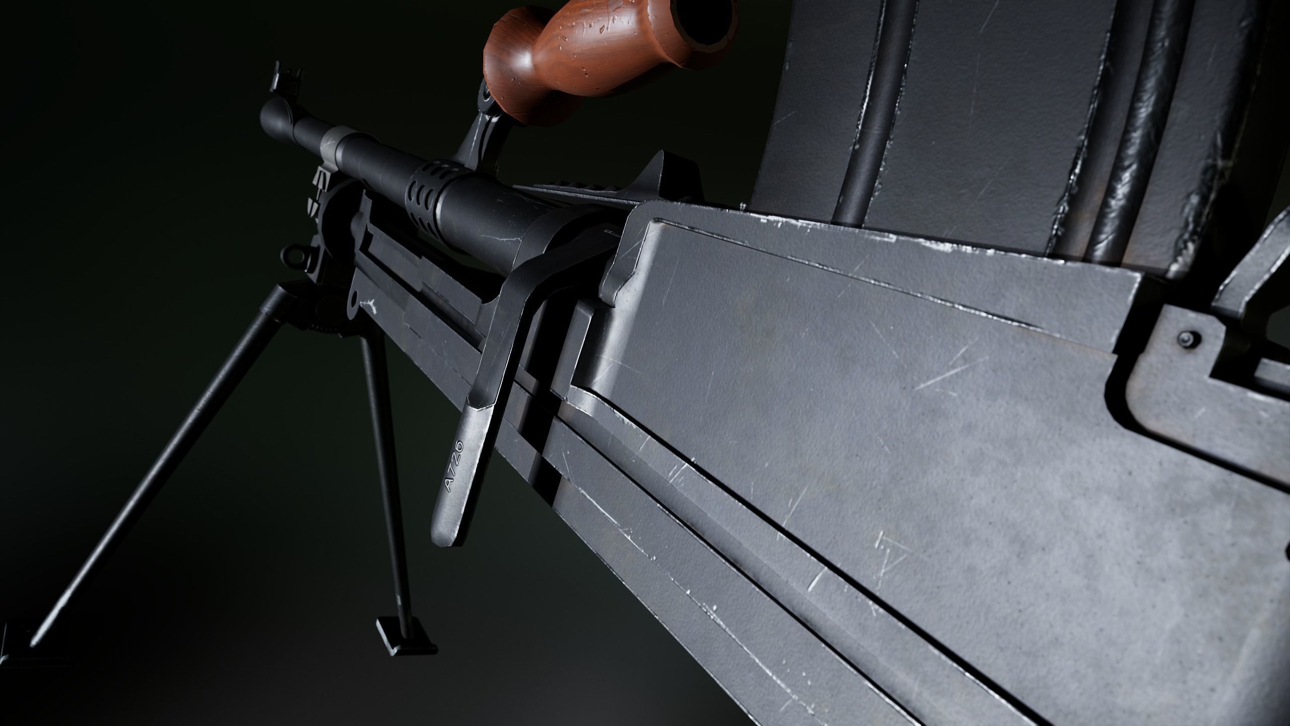 British WW2 Weapons pack - Lee Enfield - STEN - BREN machine gun Low-poly 3D model_28