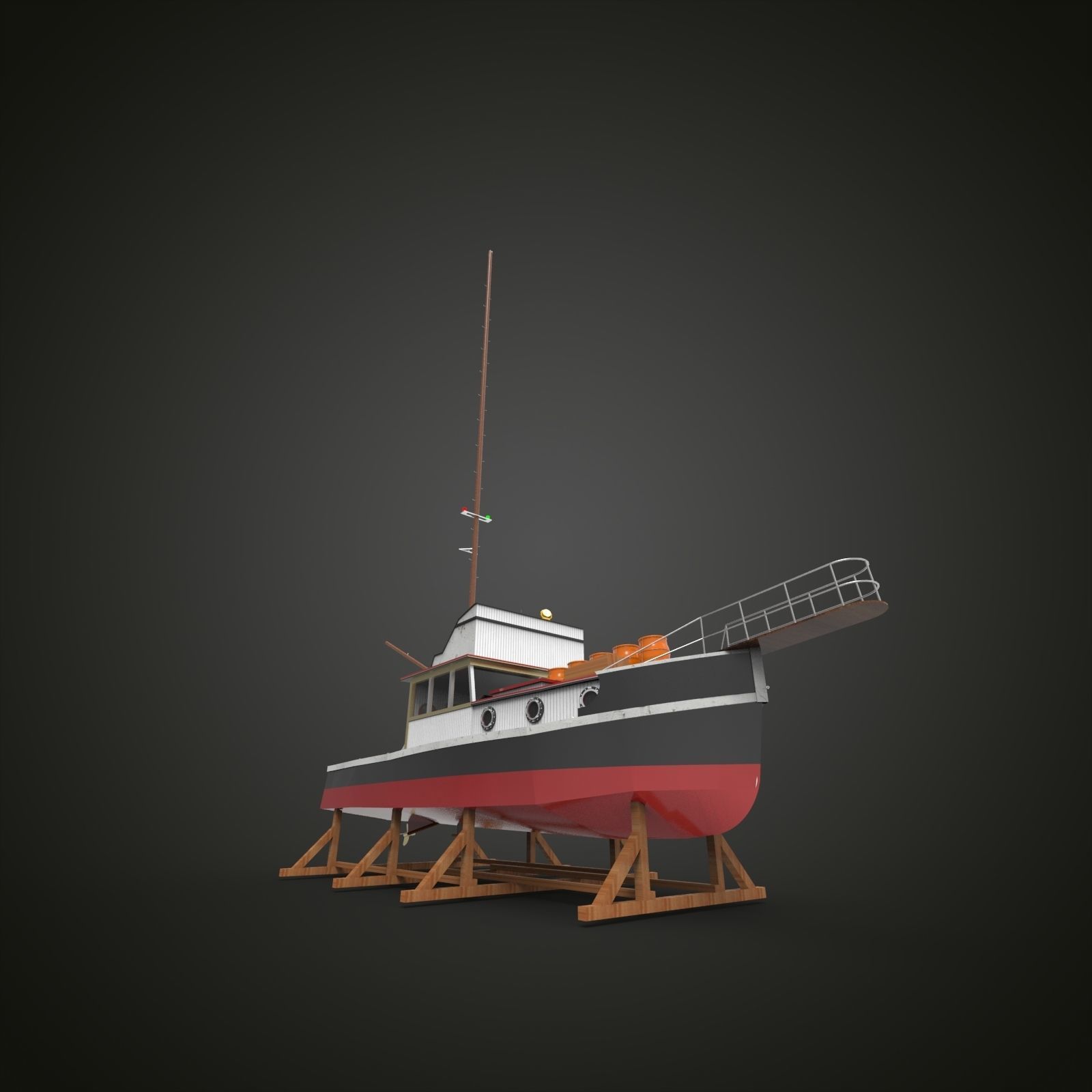 Building Fishing Ship 2 3D model_7