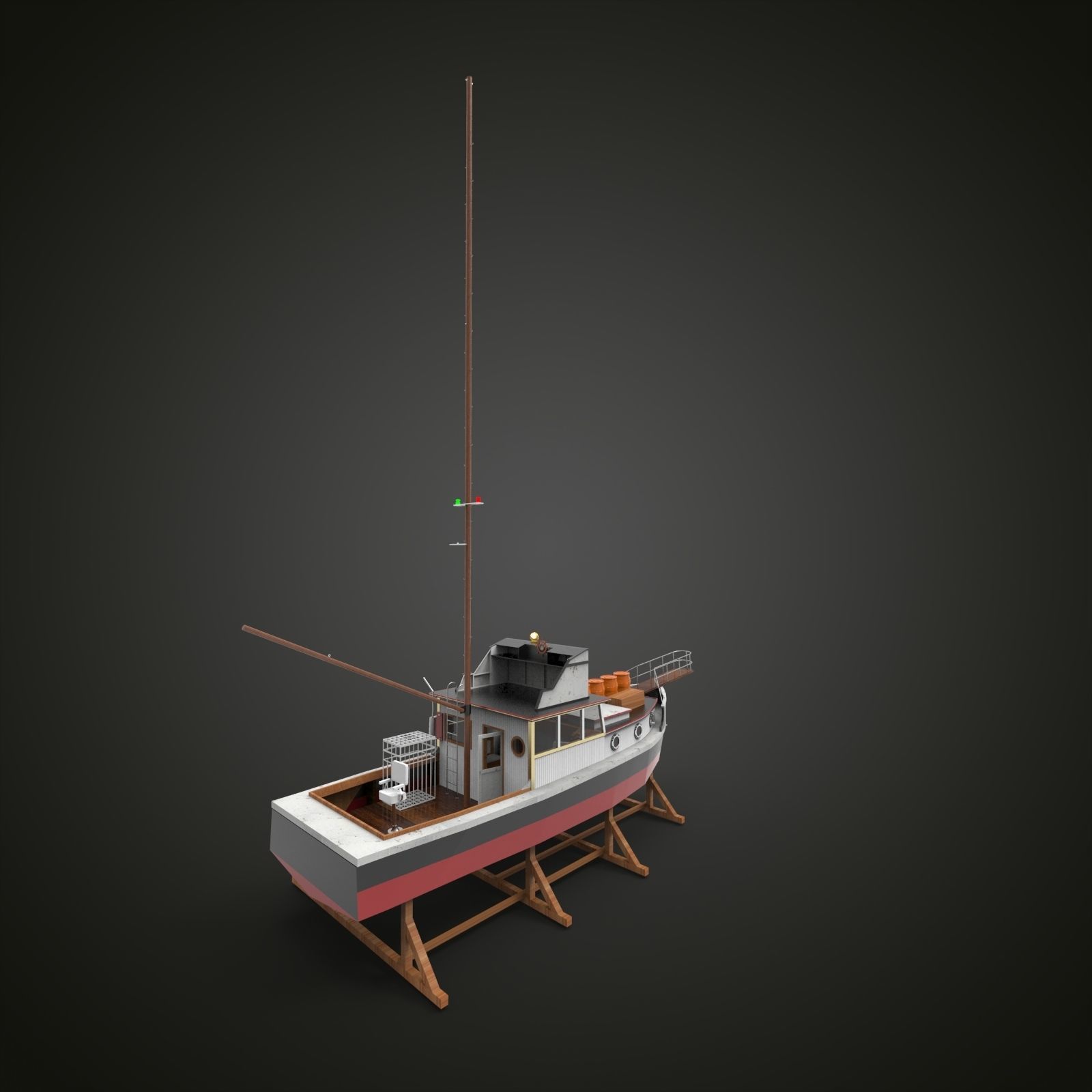 Building Fishing Ship 2 3D model_9