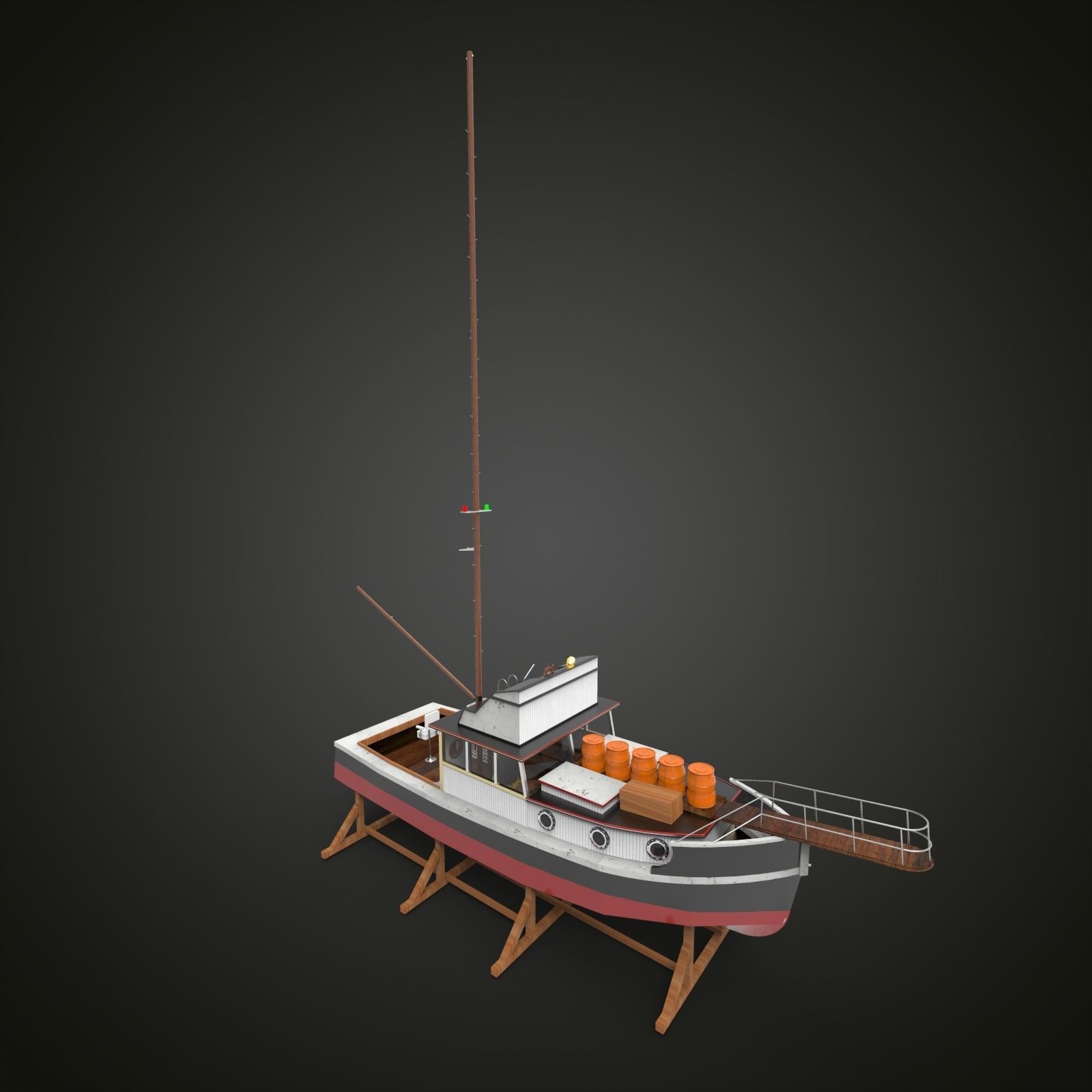 Building Fishing Ship 2 3D model_8