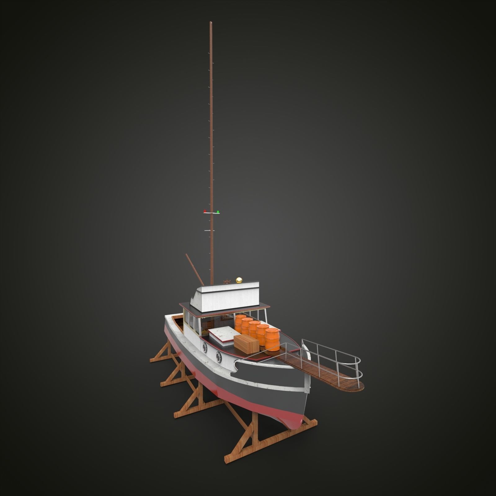 Building Fishing Ship 2 3D model_3