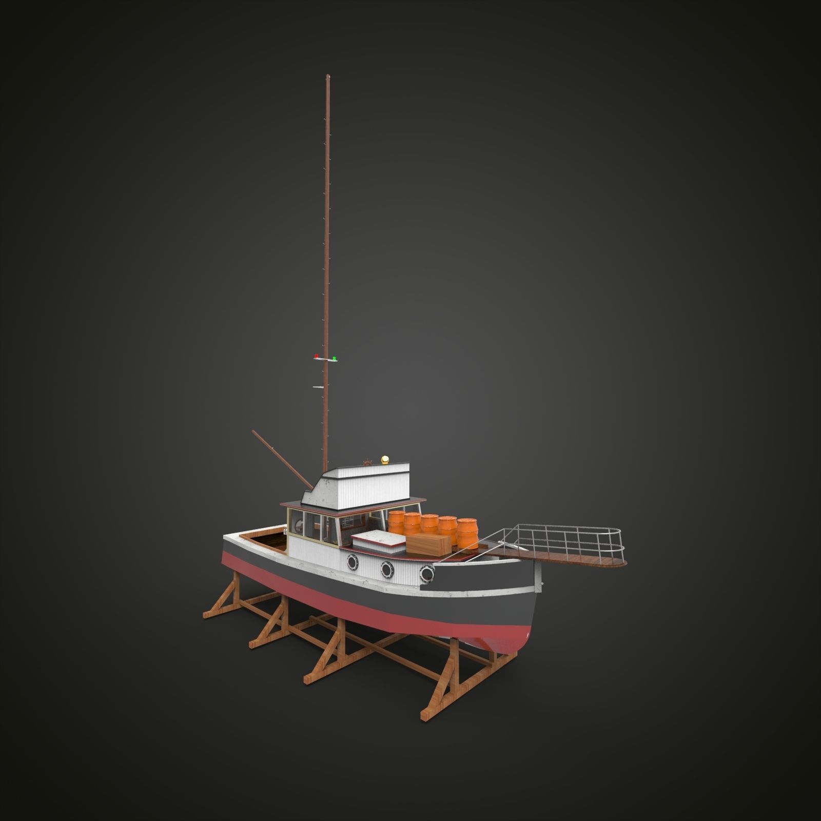 Building Fishing Ship 2 3D model_12