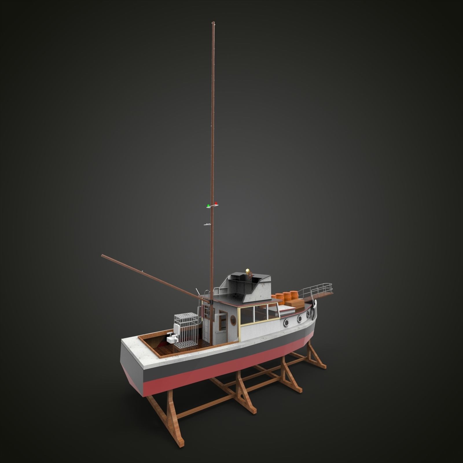 Building Fishing Ship 2 3D model_4