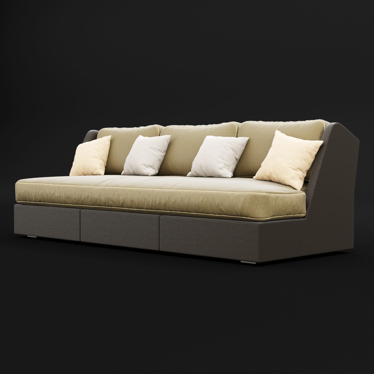 Sofa whith pillow 3D model_2