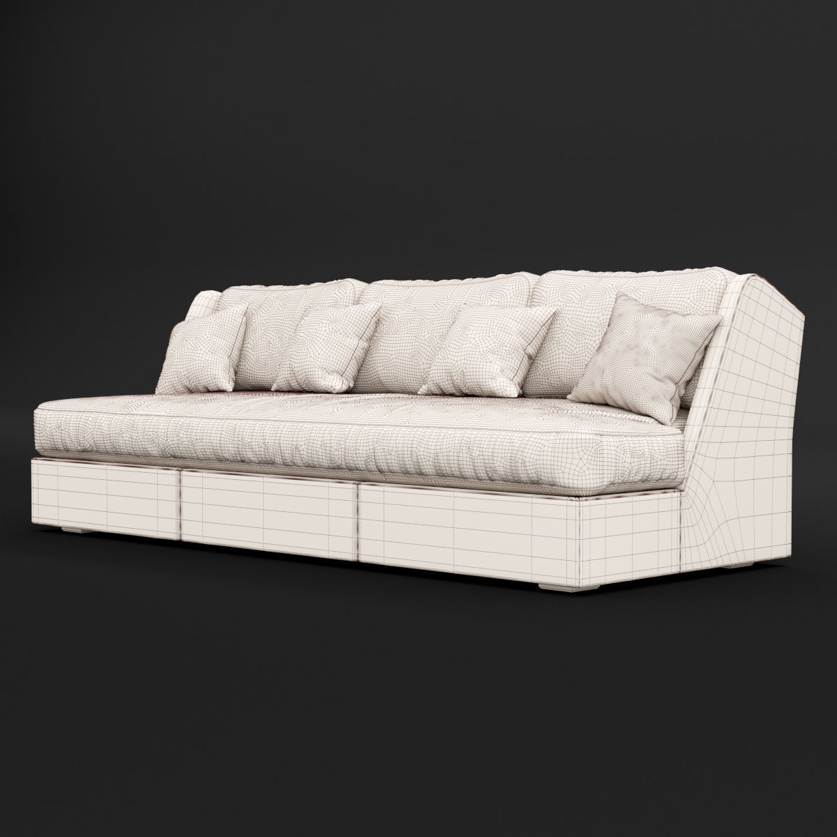 Sofa whith pillow 3D model_3