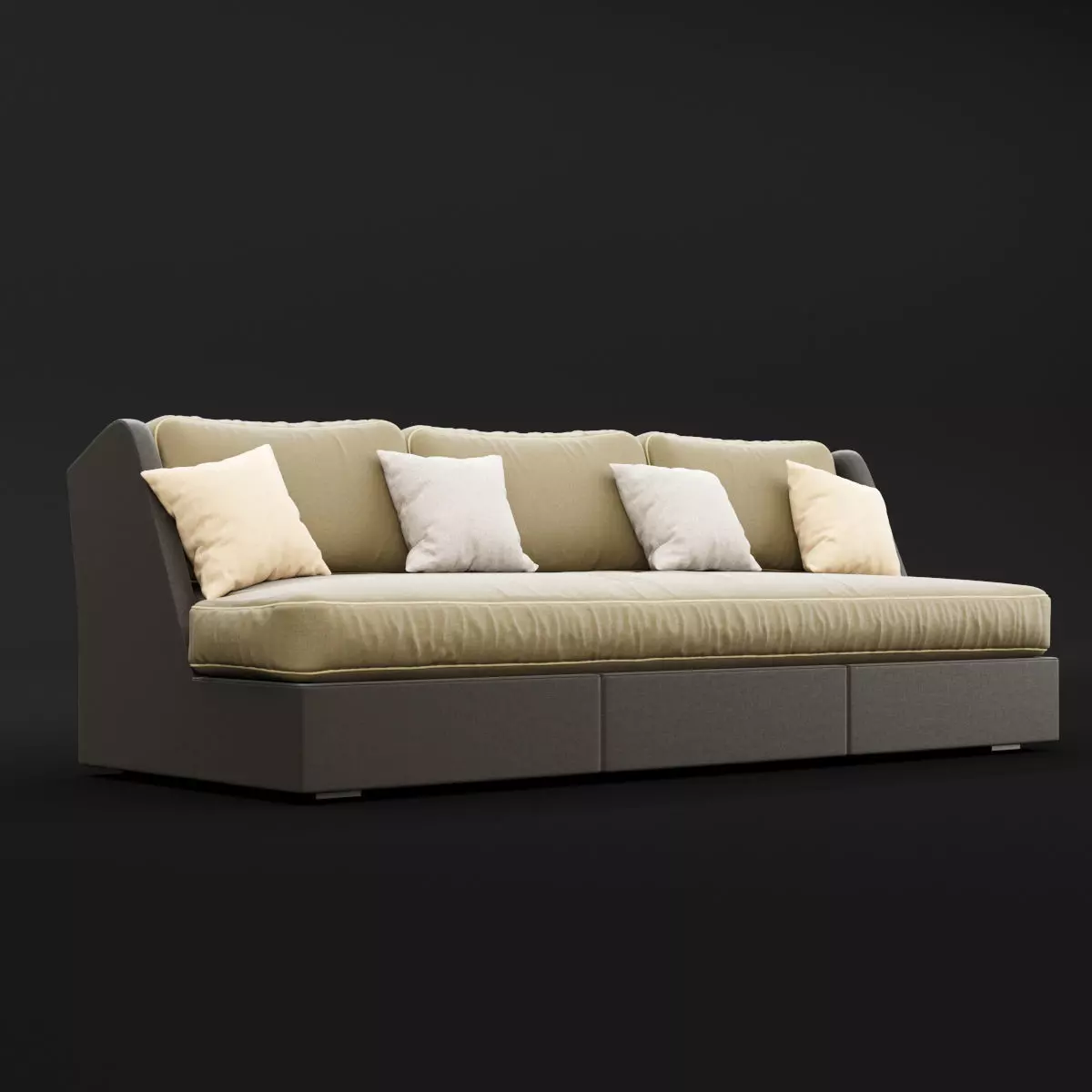Sofa whith pillow 3D model_0