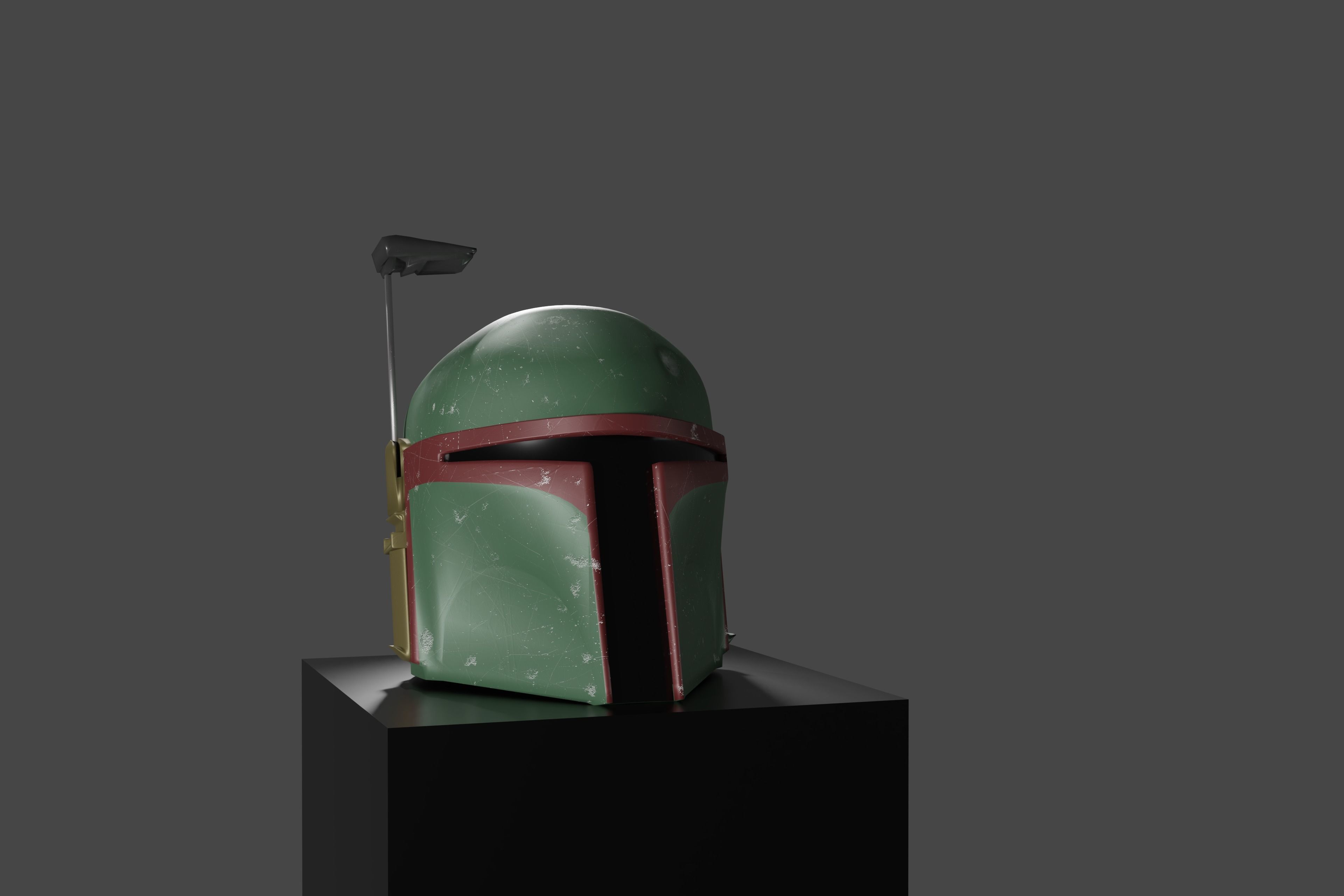 Boba Fett Mandalorian Helmet High-Poly 3D model_1