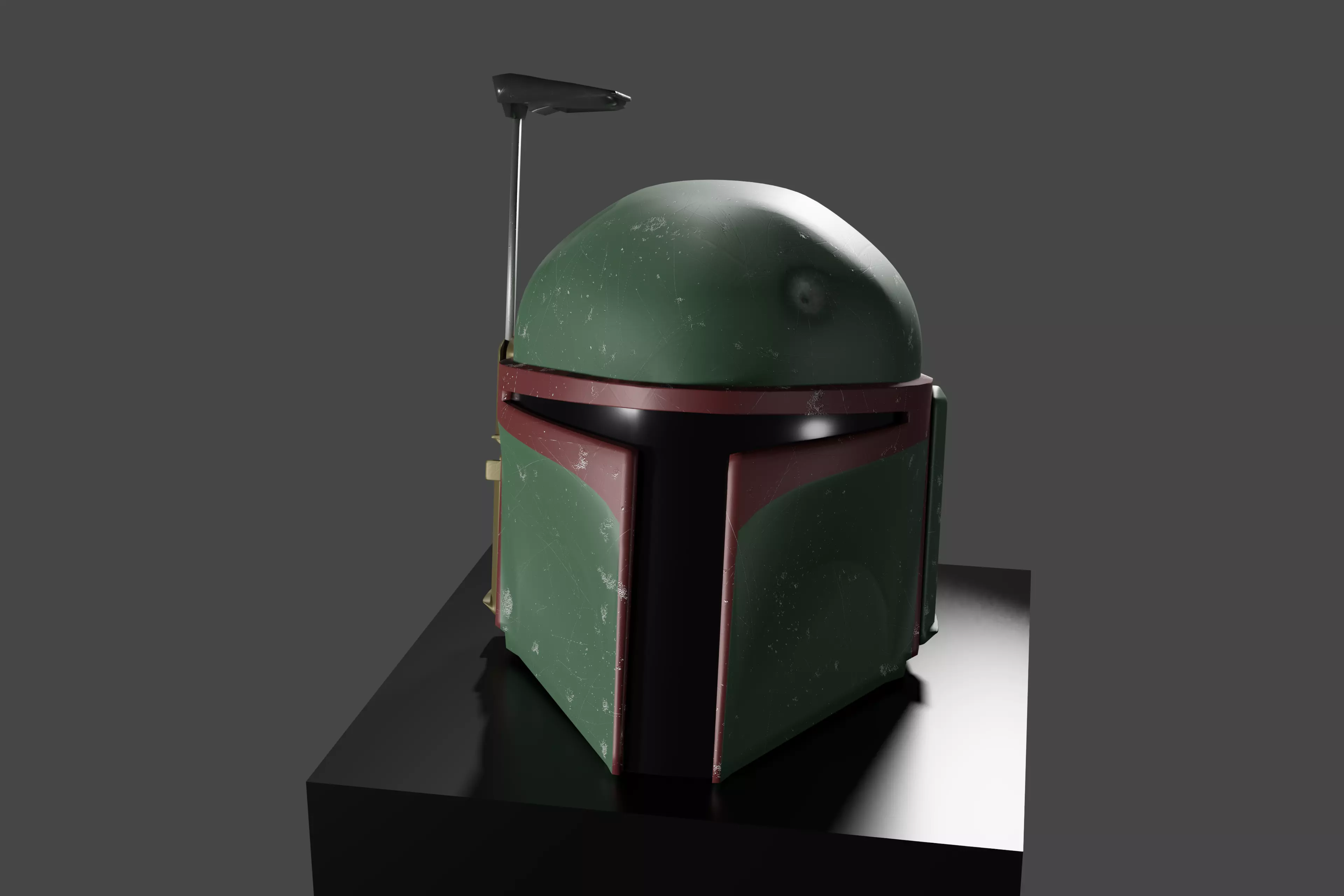 Boba Fett Mandalorian Helmet High-Poly 3D model_0