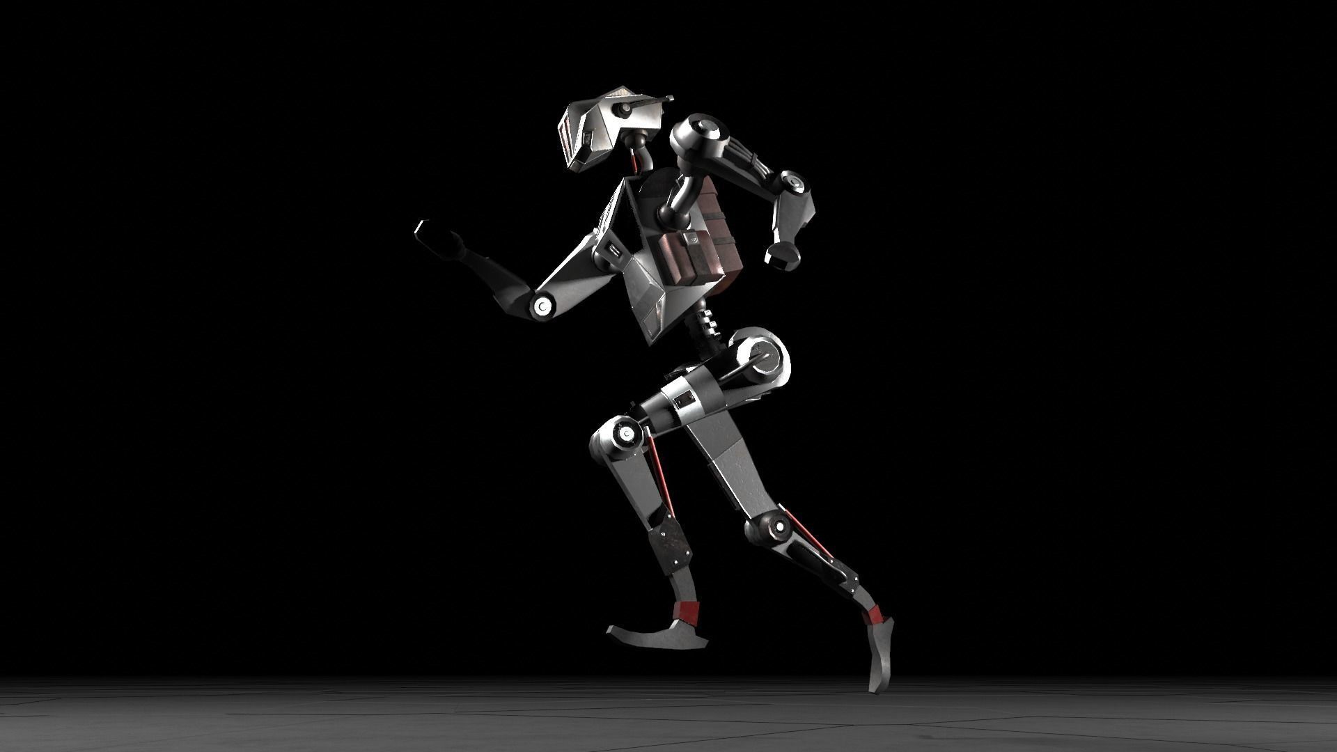 Low poly stylized rigged robot Low-poly 3D model_1