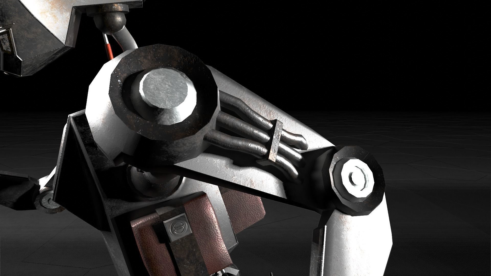 Low poly stylized rigged robot Low-poly 3D model_2