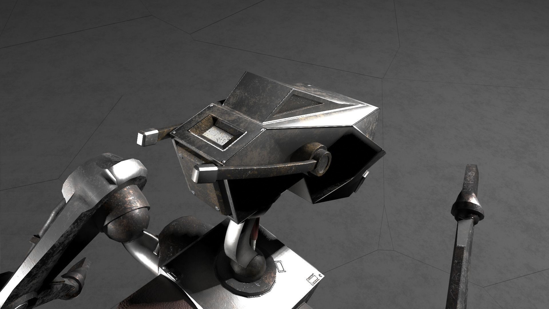 Low poly stylized rigged robot Low-poly 3D model_6