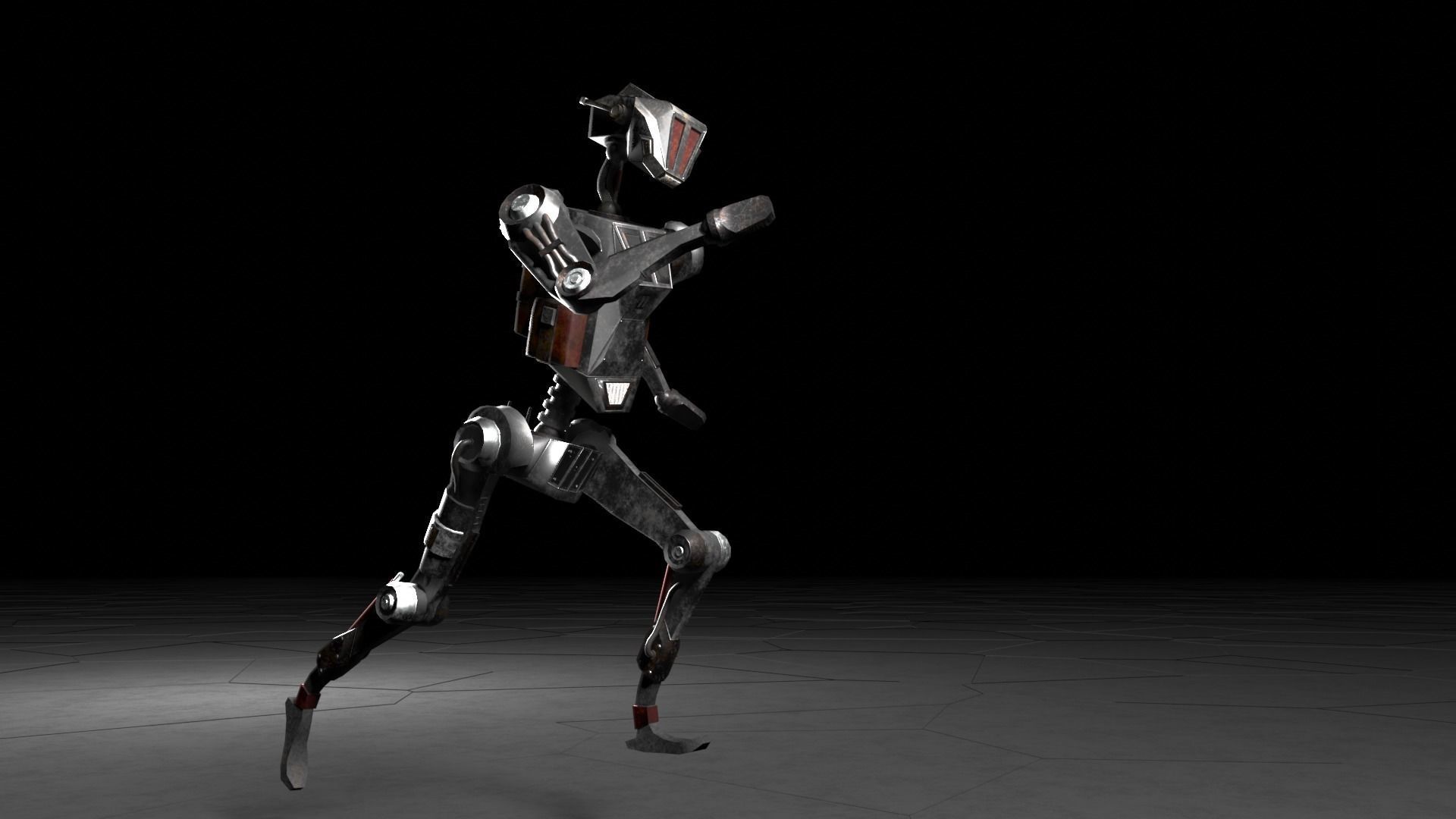 Low poly stylized rigged robot Low-poly 3D model_14