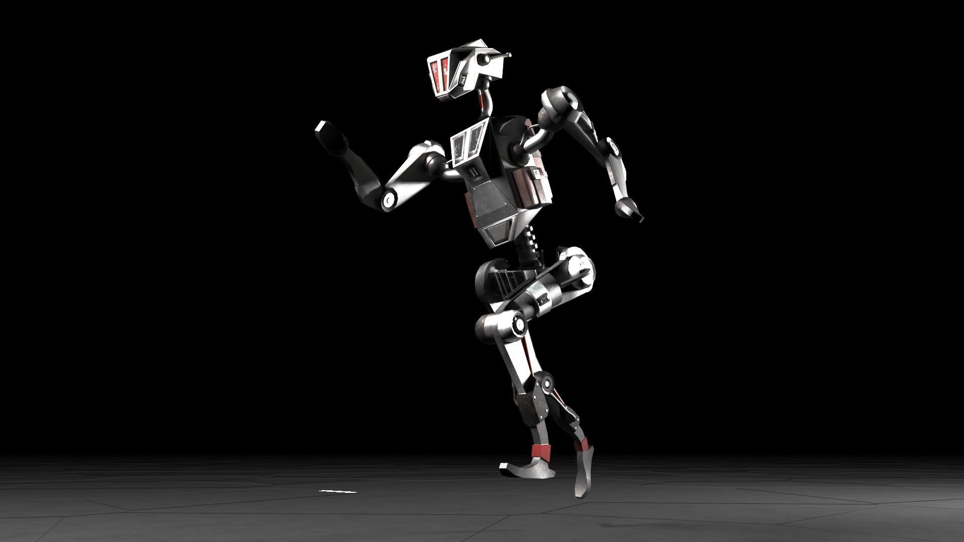 Low poly stylized rigged robot Low-poly 3D model_11