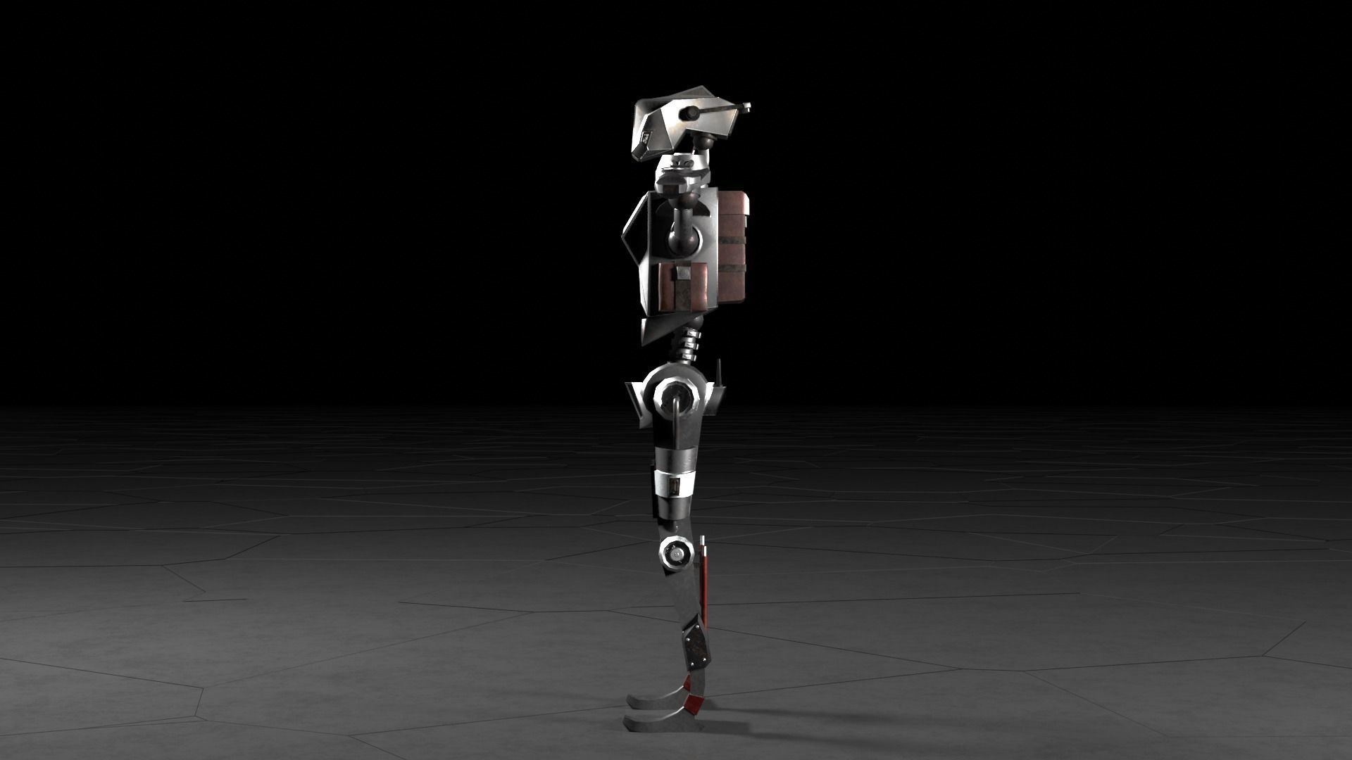 Low poly stylized rigged robot Low-poly 3D model_7