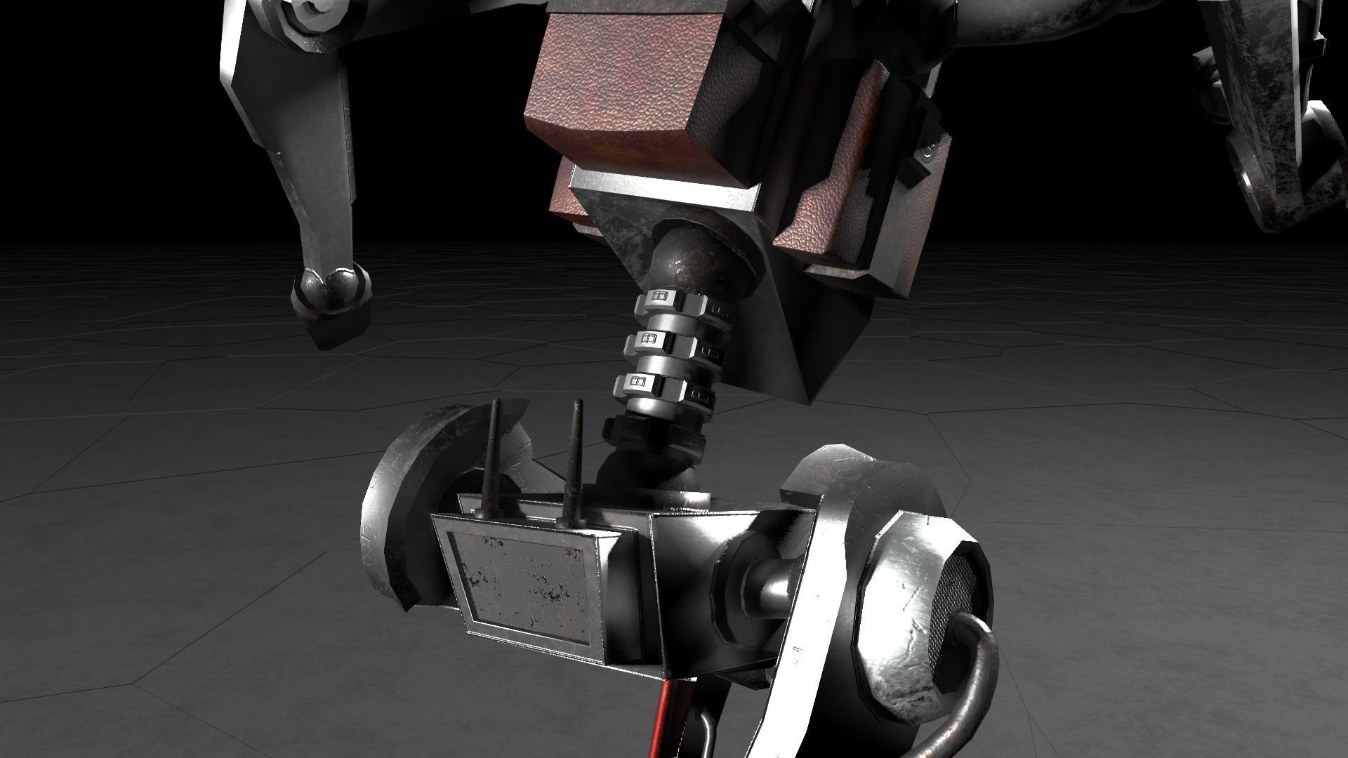 Low poly stylized rigged robot Low-poly 3D model_4