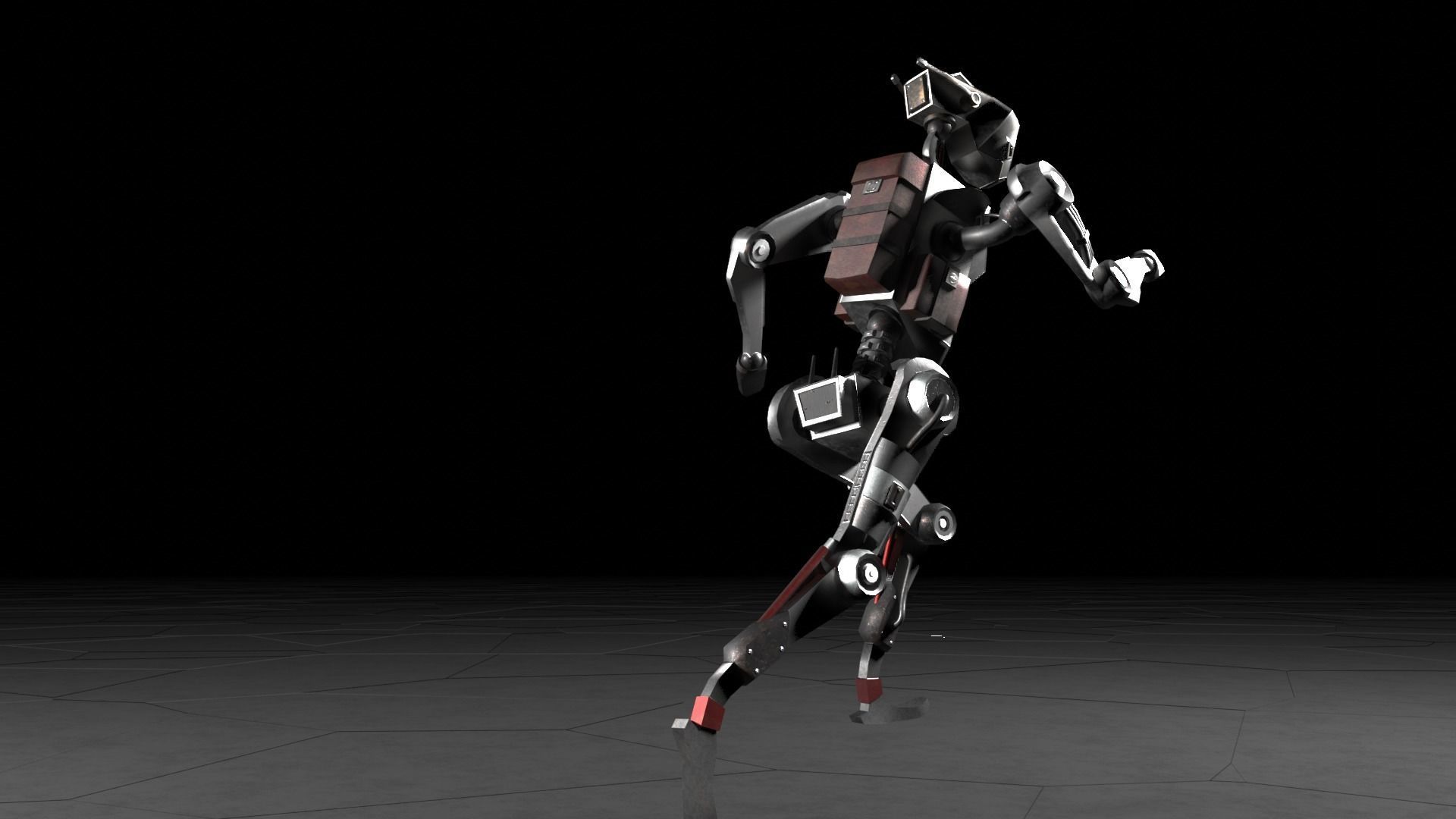 Low poly stylized rigged robot Low-poly 3D model_12