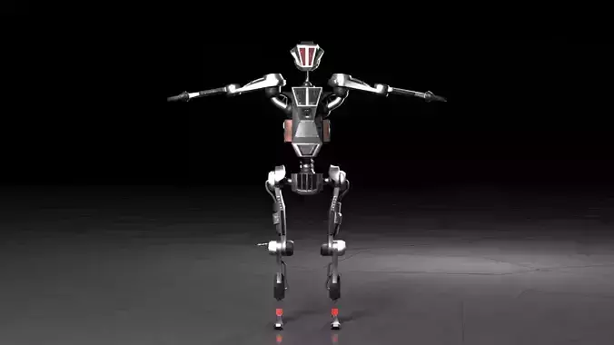 Low poly stylized rigged robot Low-poly 3D model