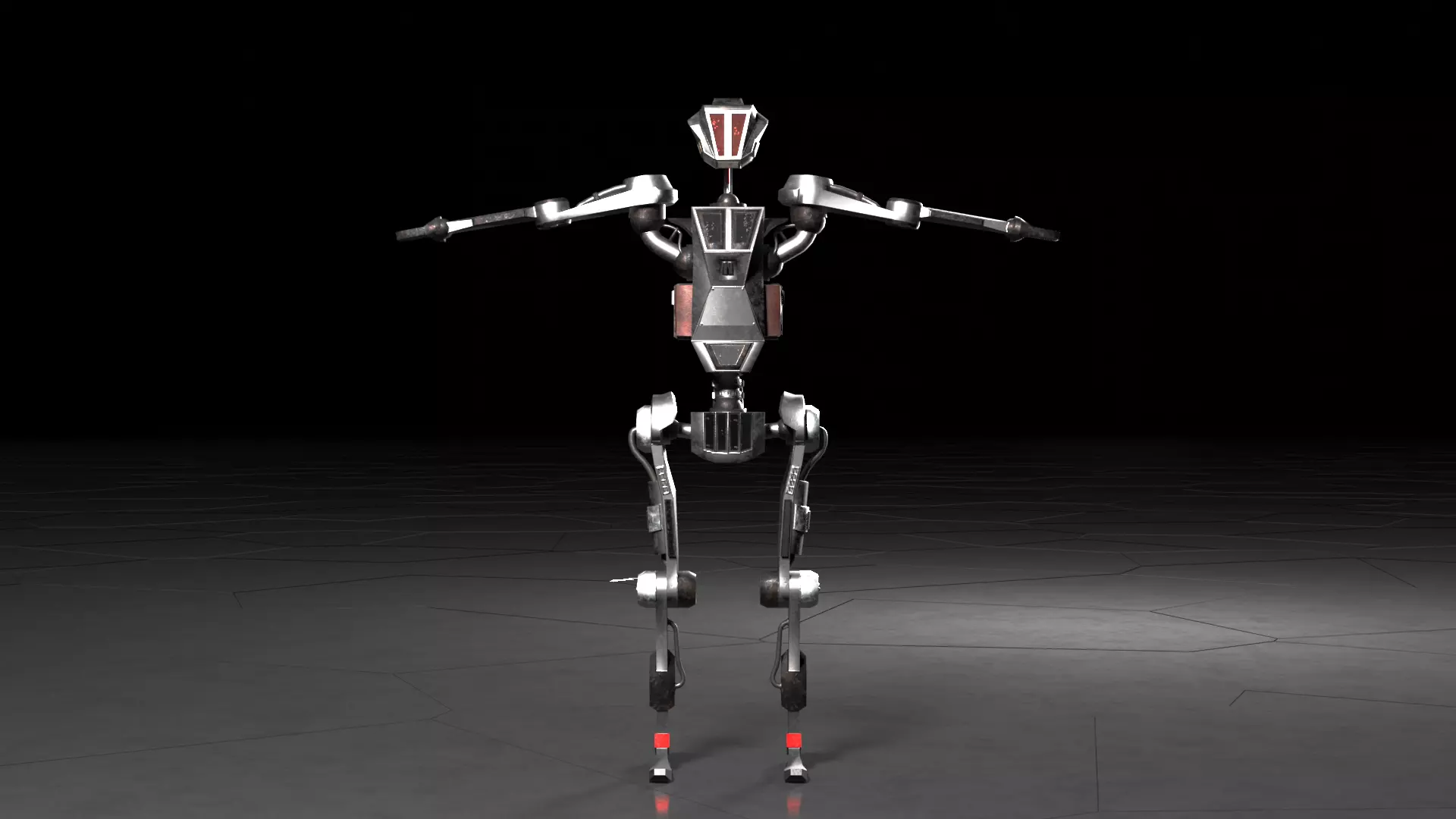 Low poly stylized rigged robot Low-poly 3D model_0