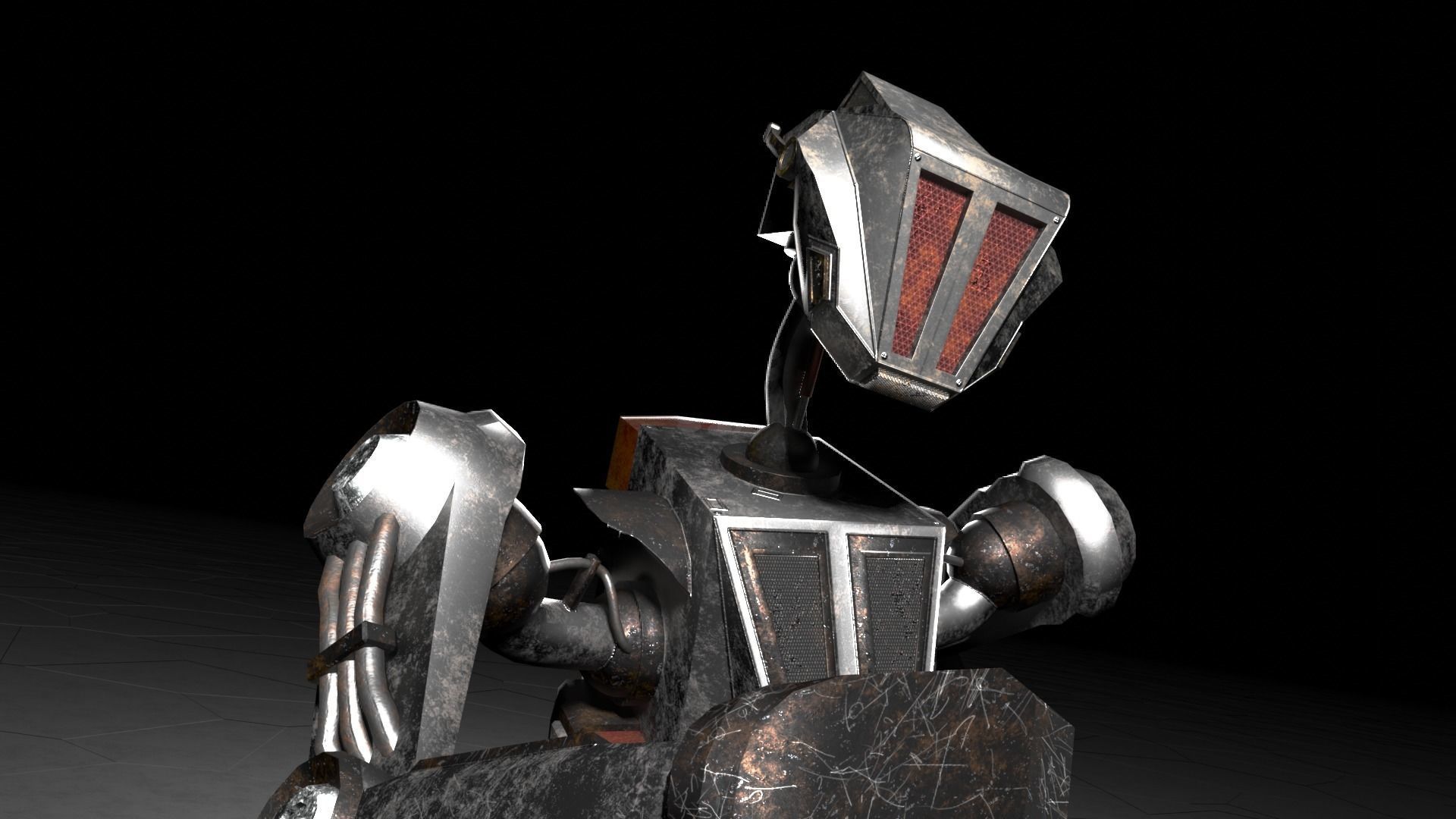 Low poly stylized rigged robot Low-poly 3D model_13