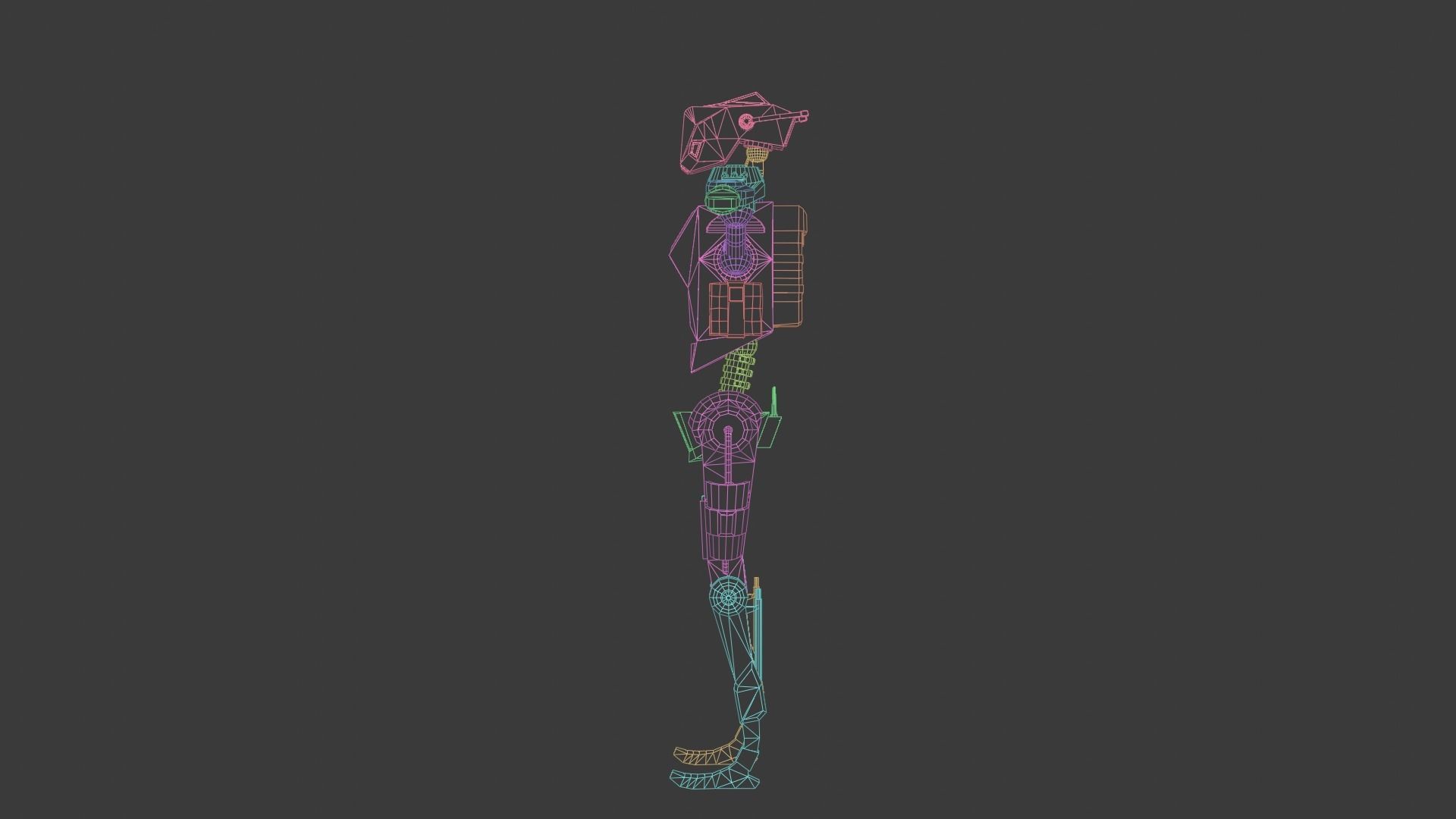 Low poly stylized rigged robot Low-poly 3D model_9