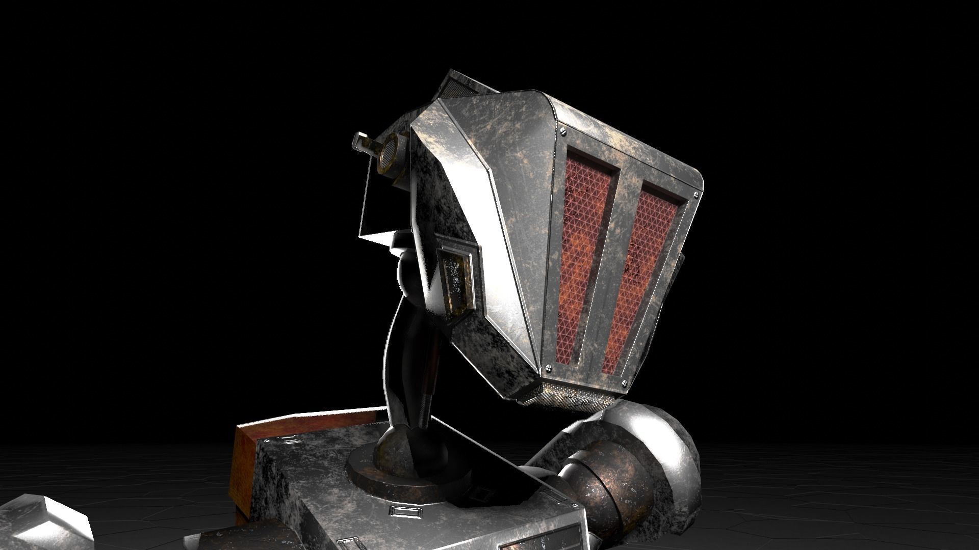 Low poly stylized rigged robot Low-poly 3D model_3