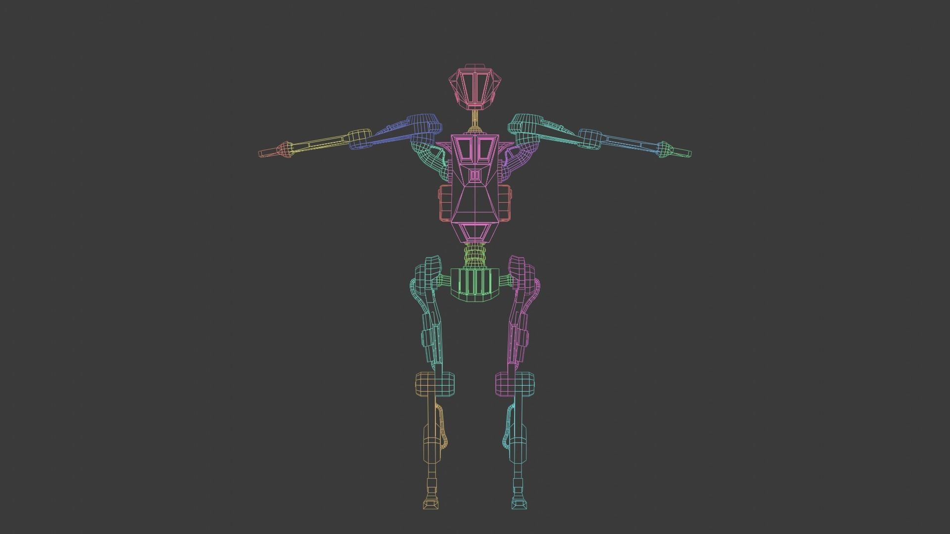 Low poly stylized rigged robot Low-poly 3D model_8