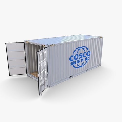 20ft Shipping Container Cosco Shipping v2 3D model