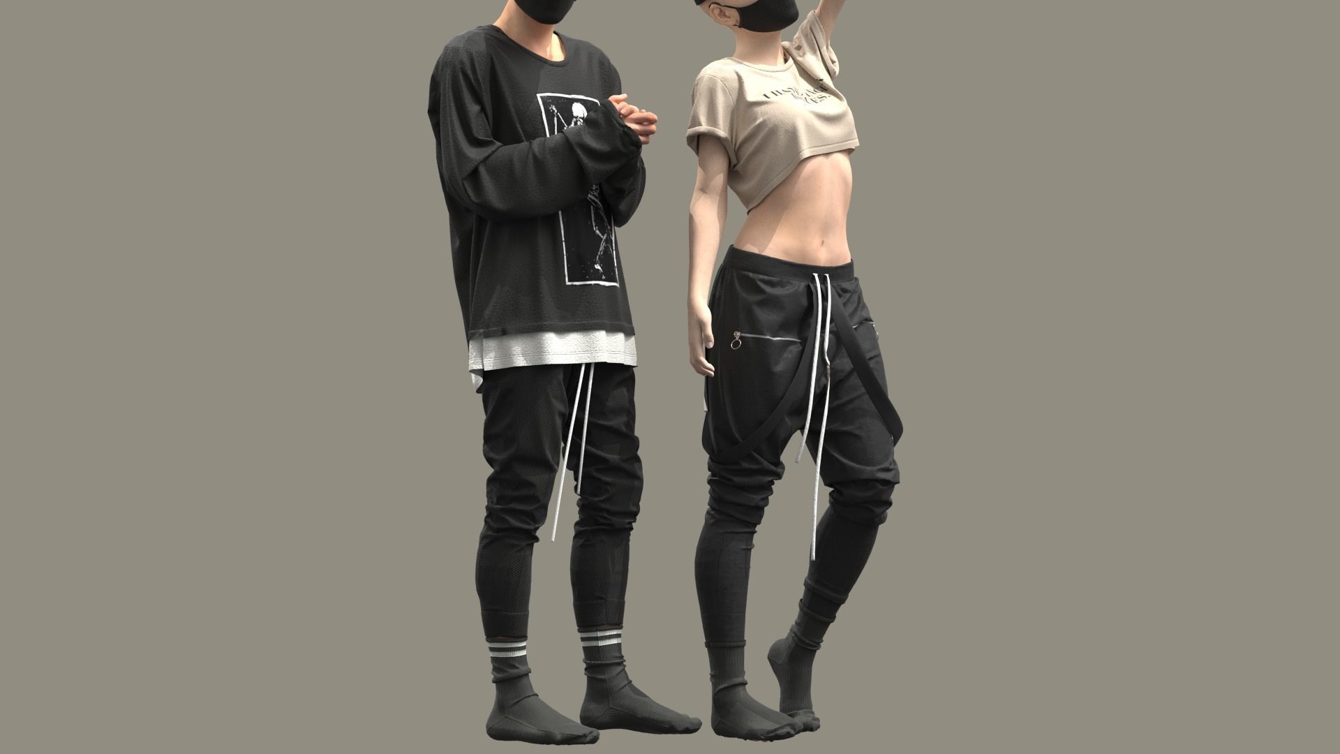Male and Female Outfits 3D model_4