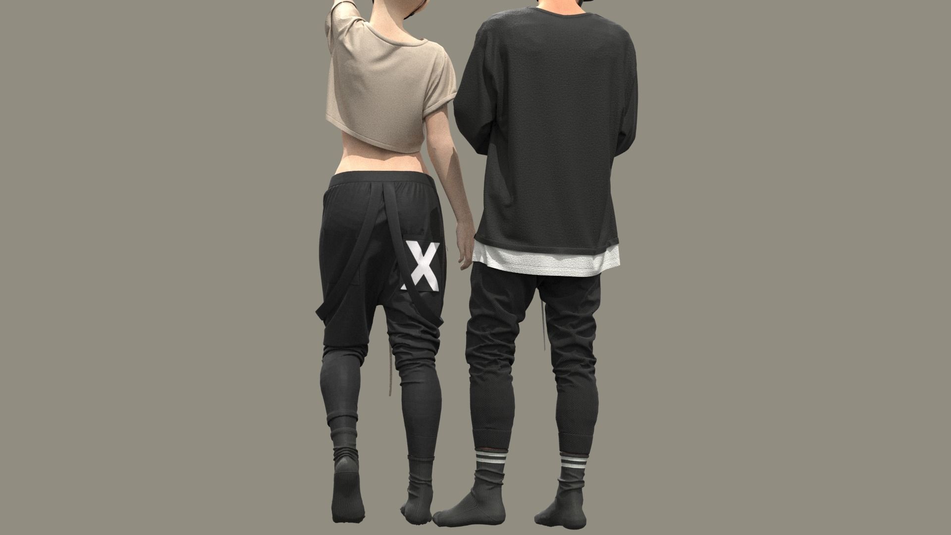 Male and Female Outfits 3D model_3
