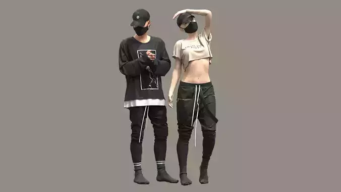 Male and Female Outfits 3D model