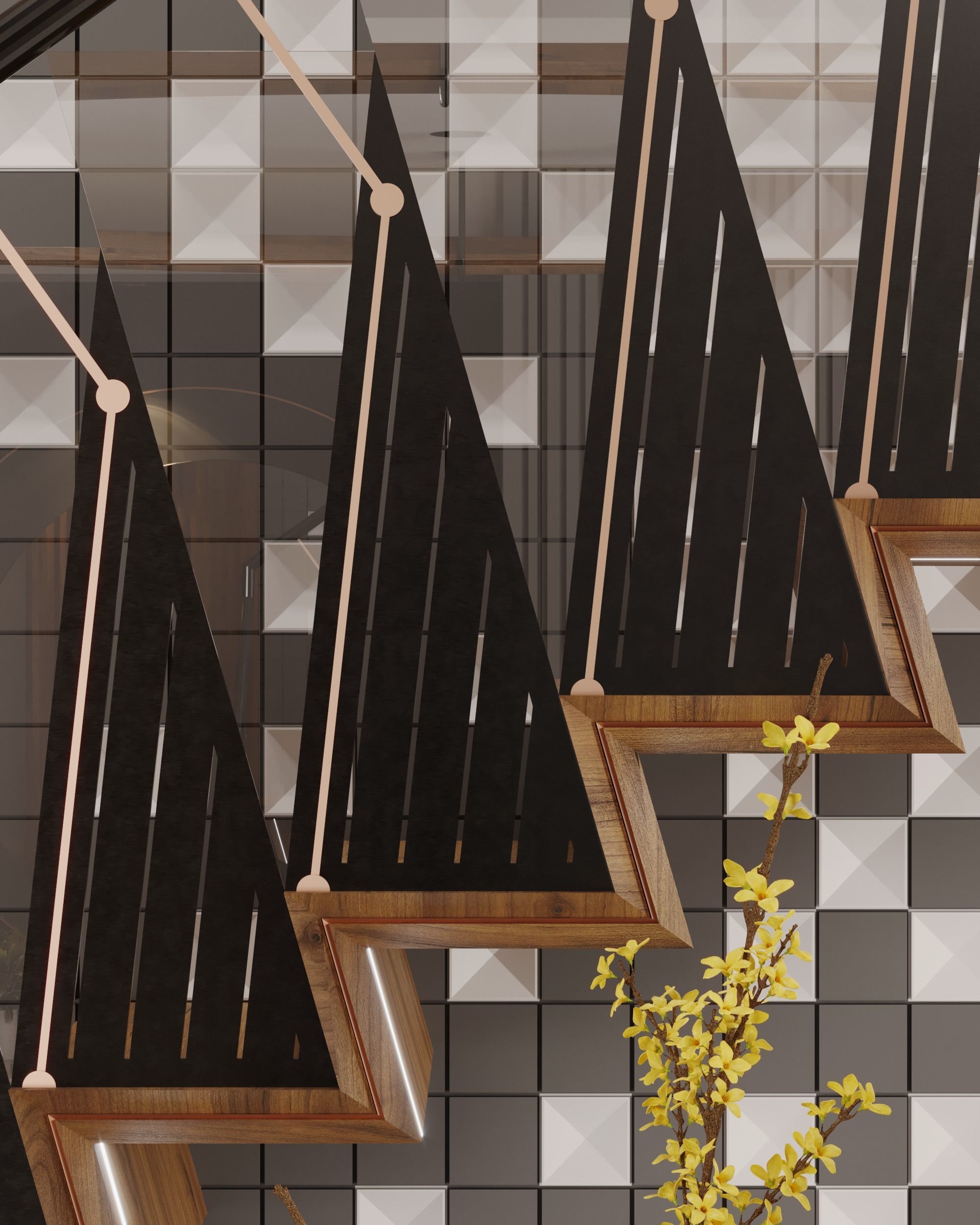 living room interior design scene 3d model 5 3D model Low-poly 3D model_23