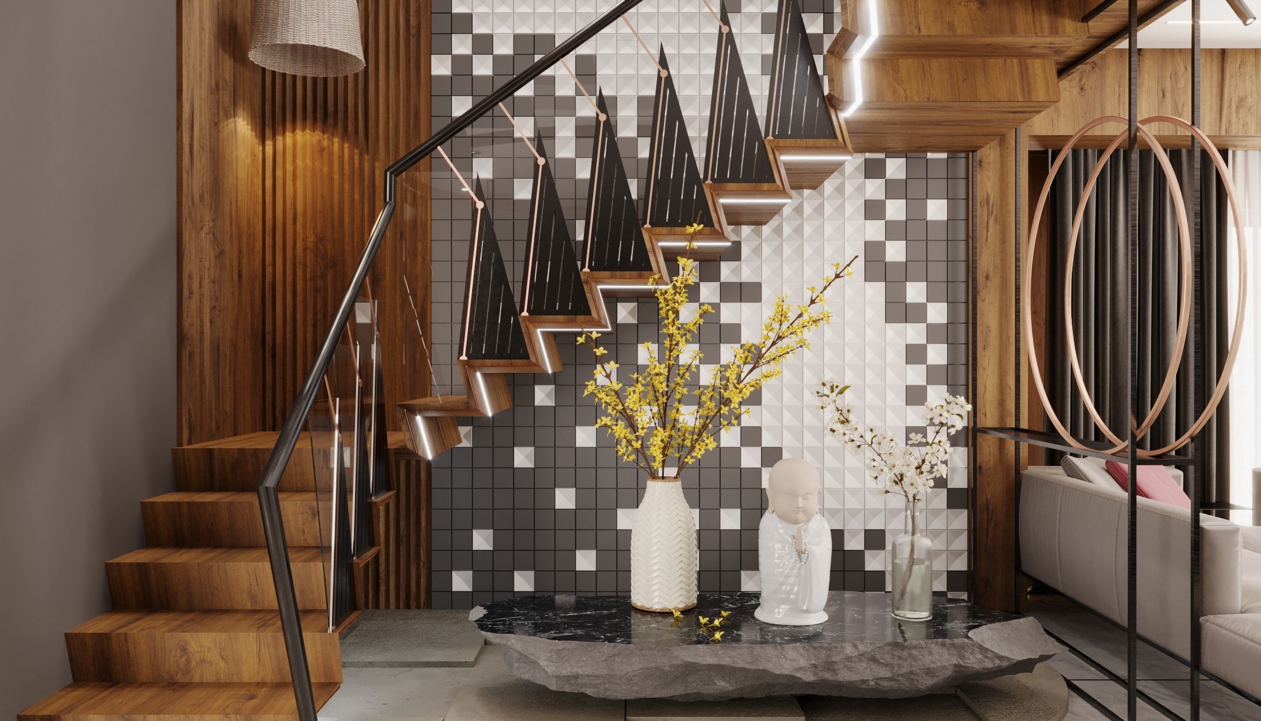 living room interior design scene 3d model 5 3D model Low-poly 3D model_20