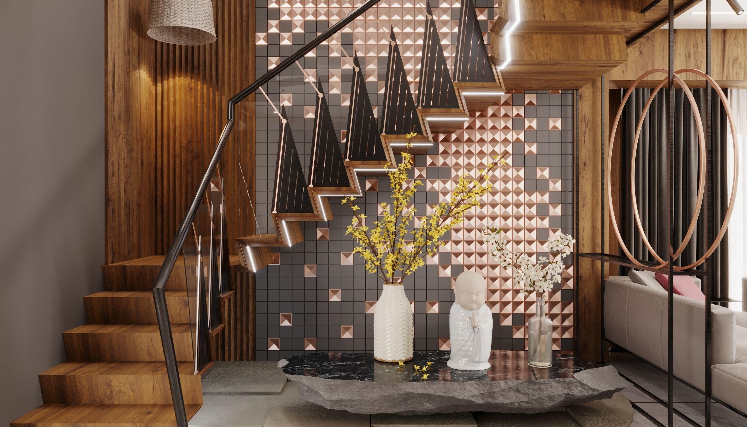 living room interior design scene 3d model 5 3D model Low-poly 3D model_19