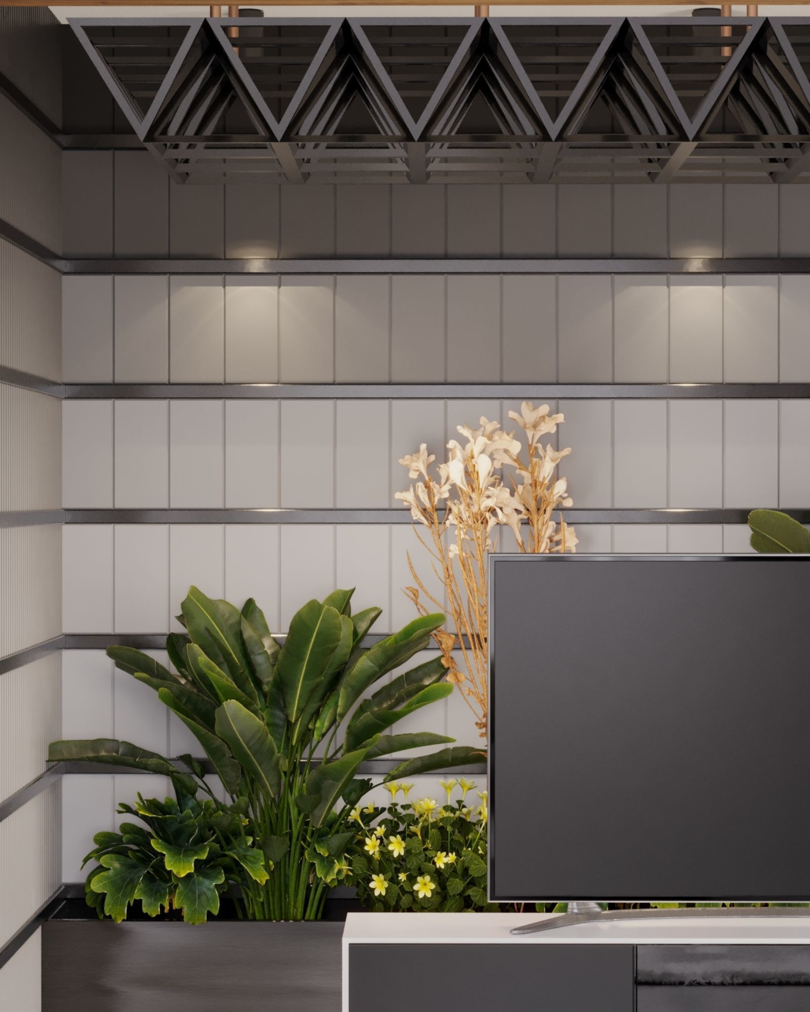 living room interior design scene 3d model 5 3D model Low-poly 3D model_12