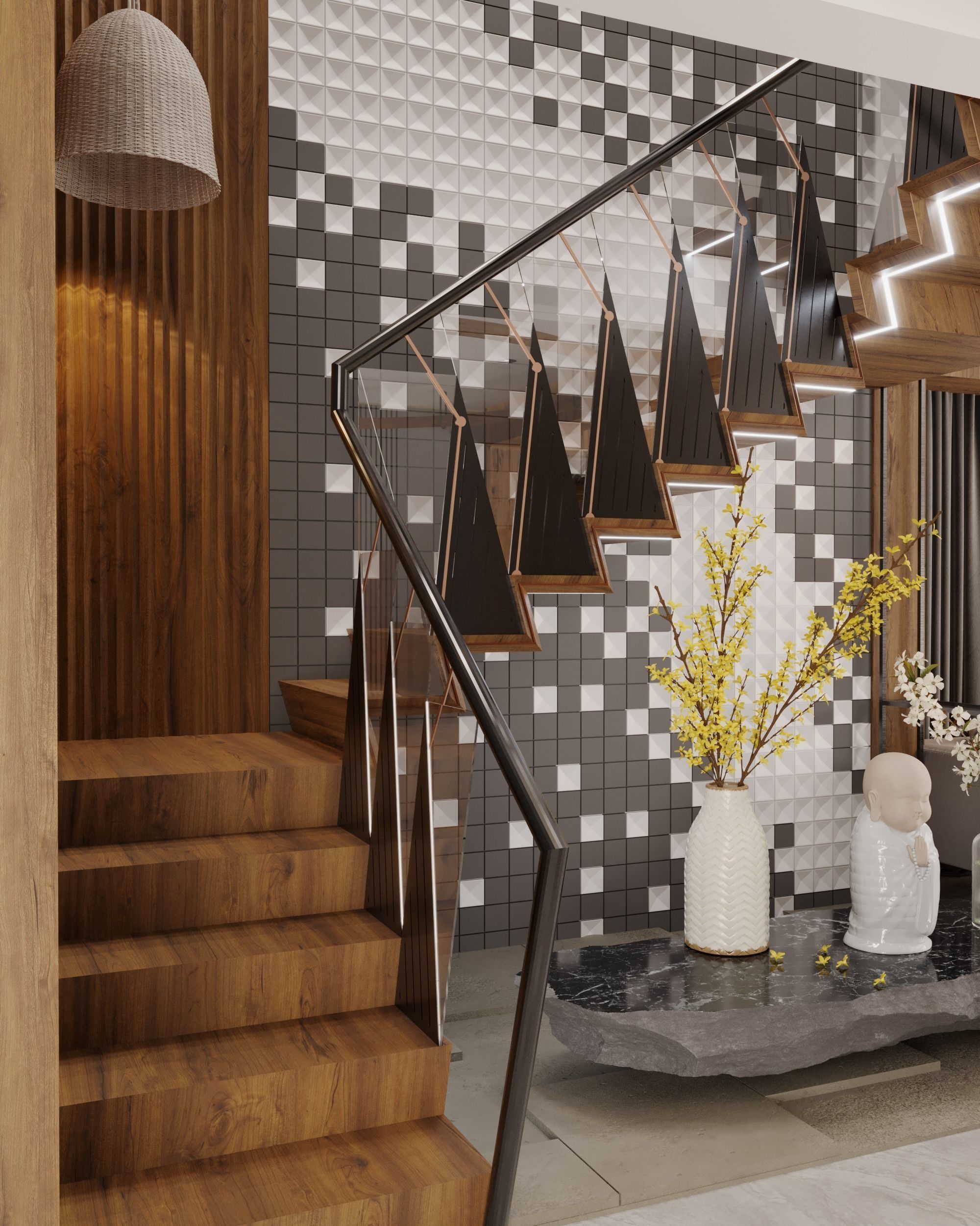 living room interior design scene 3d model 5 3D model Low-poly 3D model_24