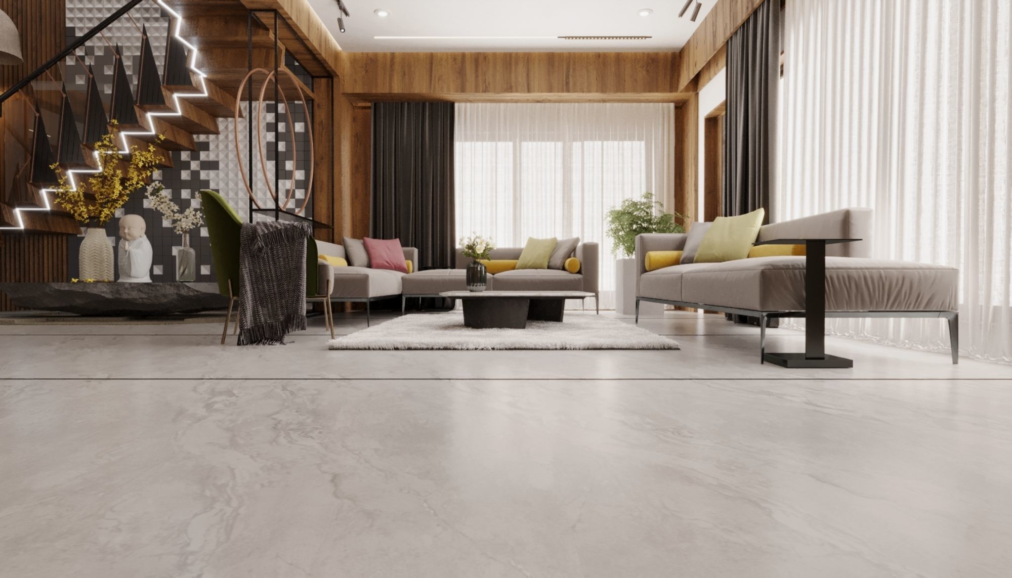 living room interior design scene 3d model 5 3D model Low-poly 3D model_10