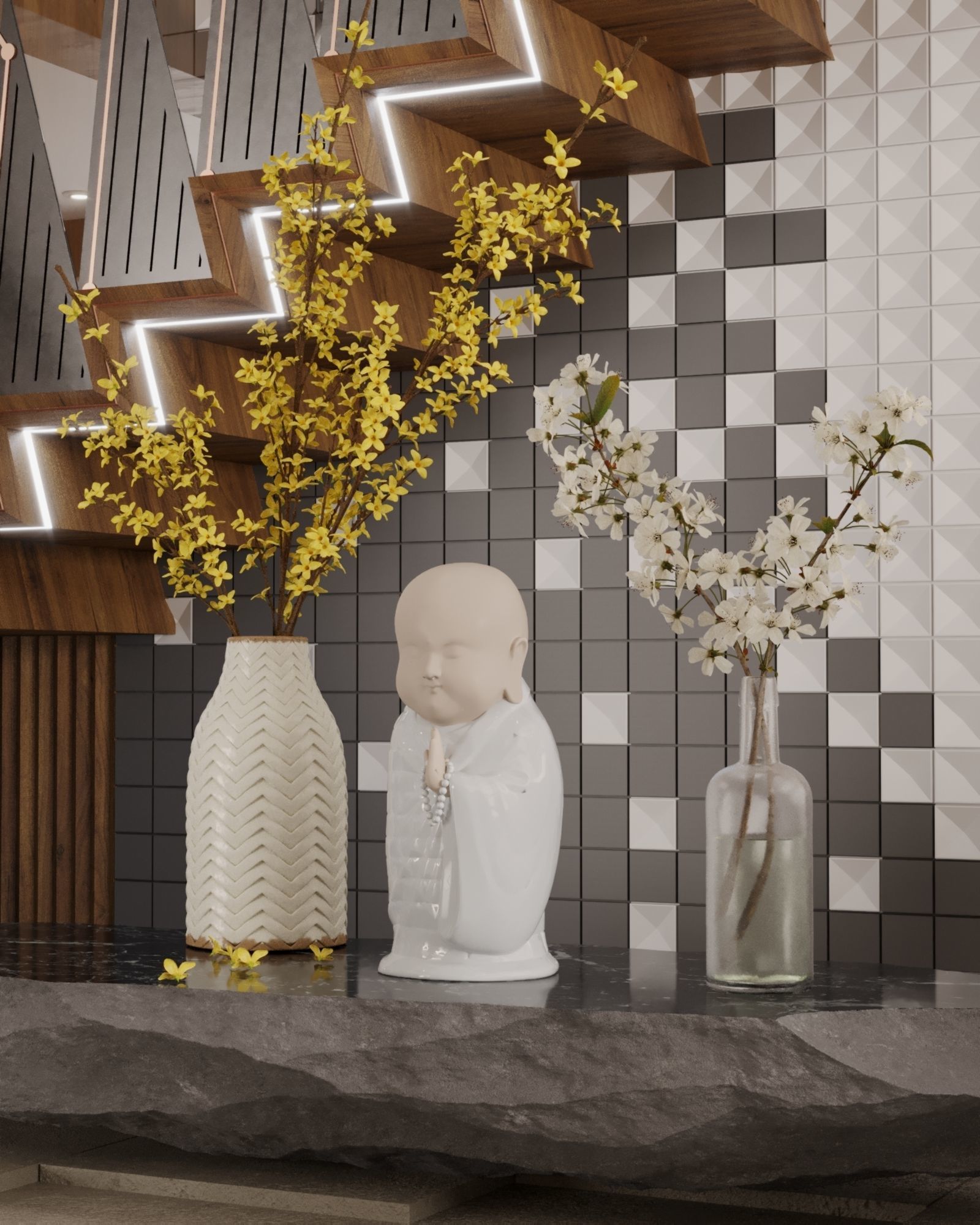 living room interior design scene 3d model 5 3D model Low-poly 3D model_5